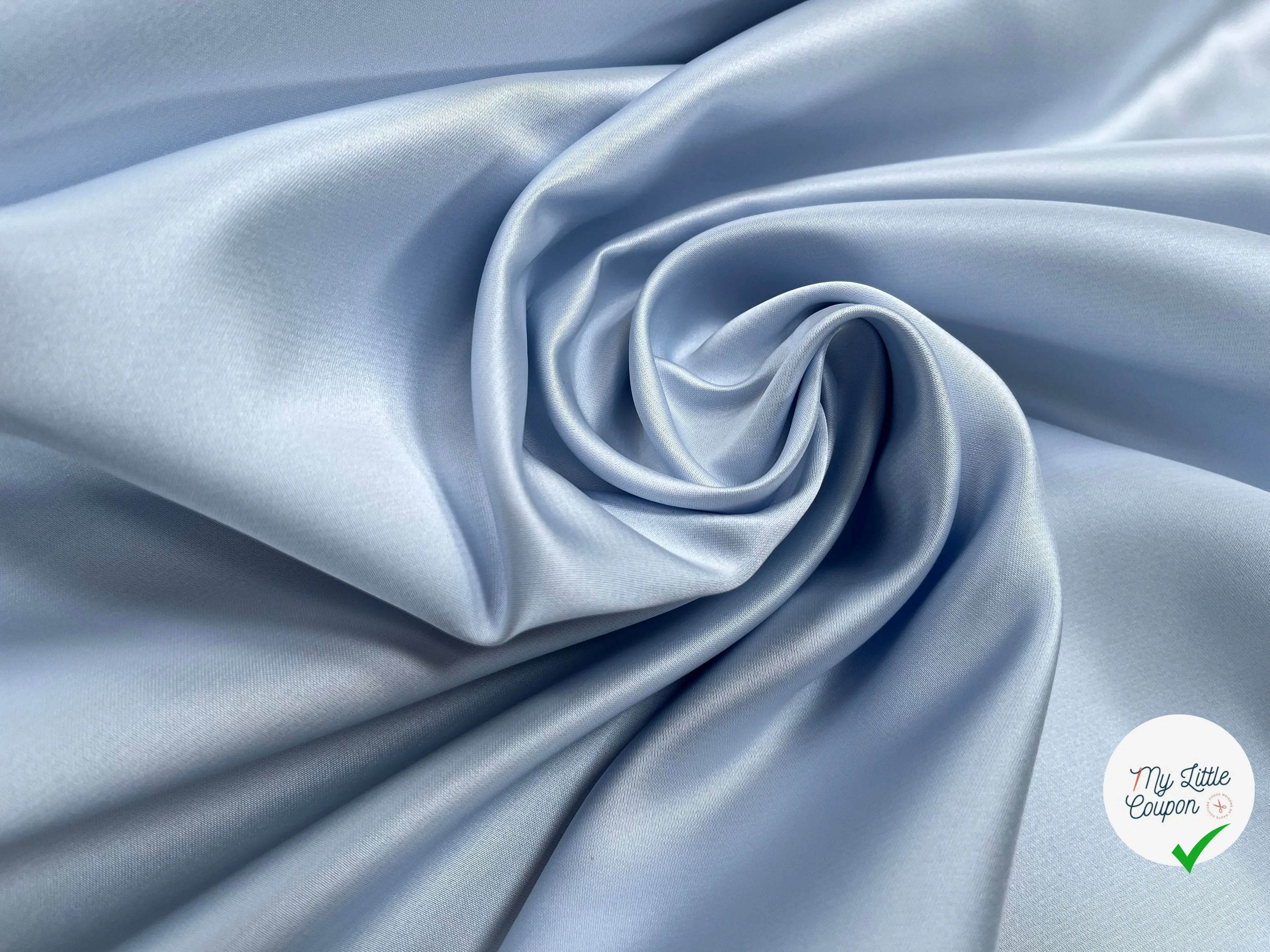 SATIN DOUBLE ETOFFE LOURD BLEU CLAIR - My Little Coupon