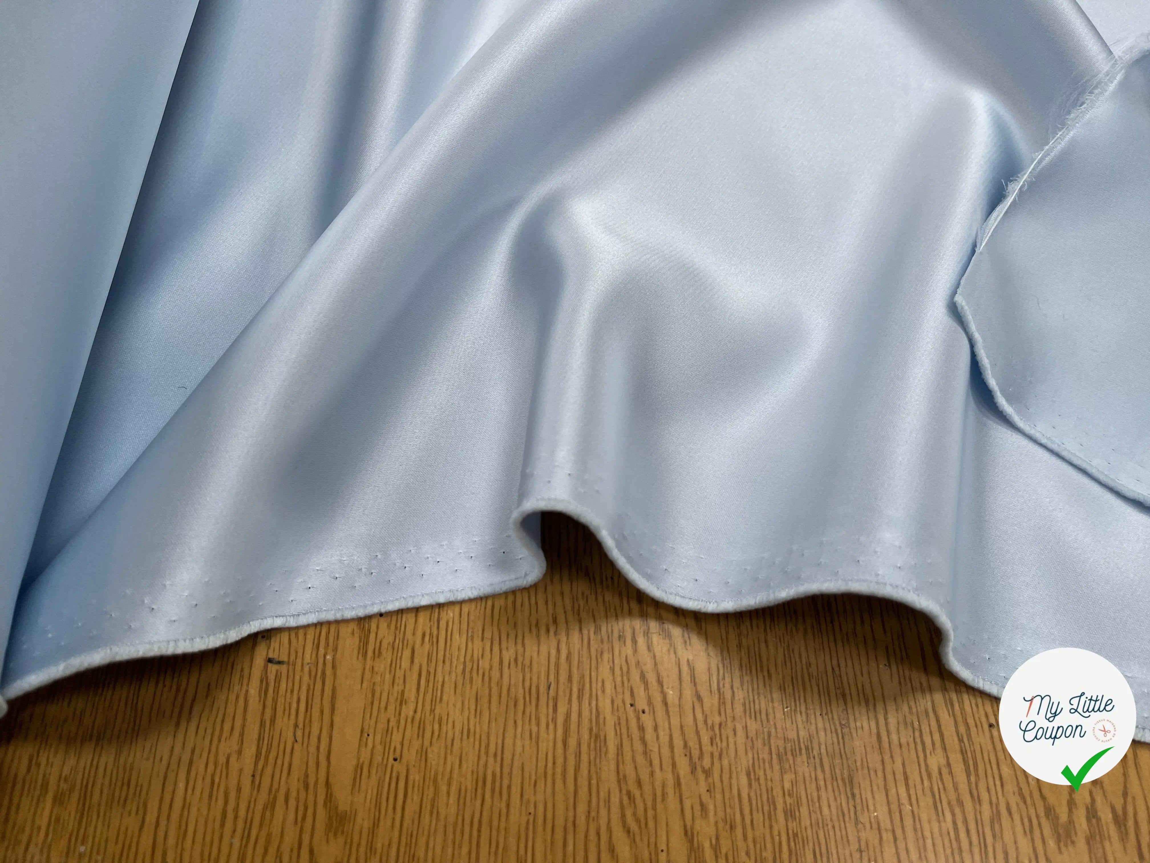 SATIN DOUBLE ETOFFE LOURD BLEU CLAIR - My Little Coupon