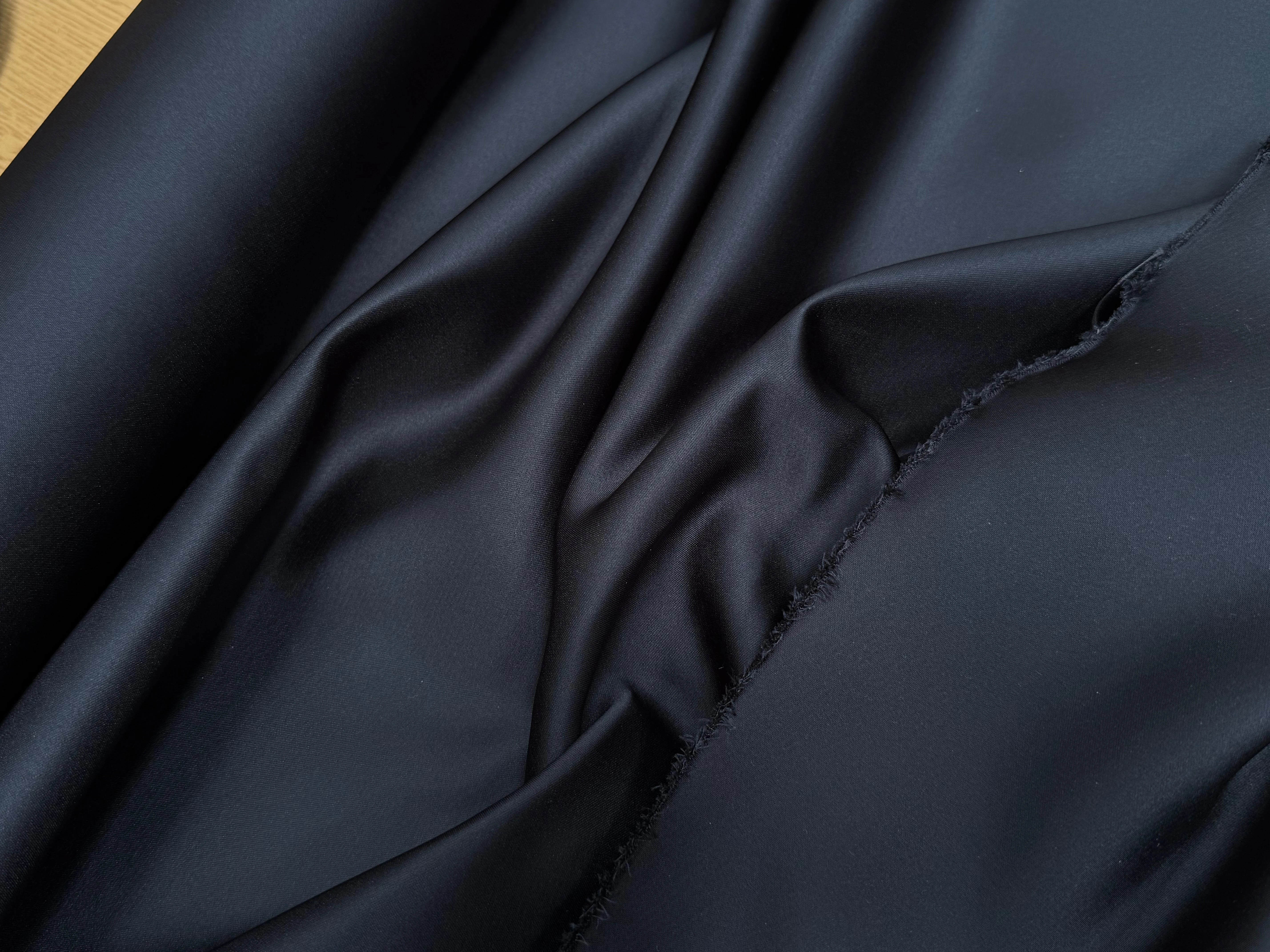 SATIN DOUBLE ÉTOFFE LOURD BLEU NUIT - My Little Coupon