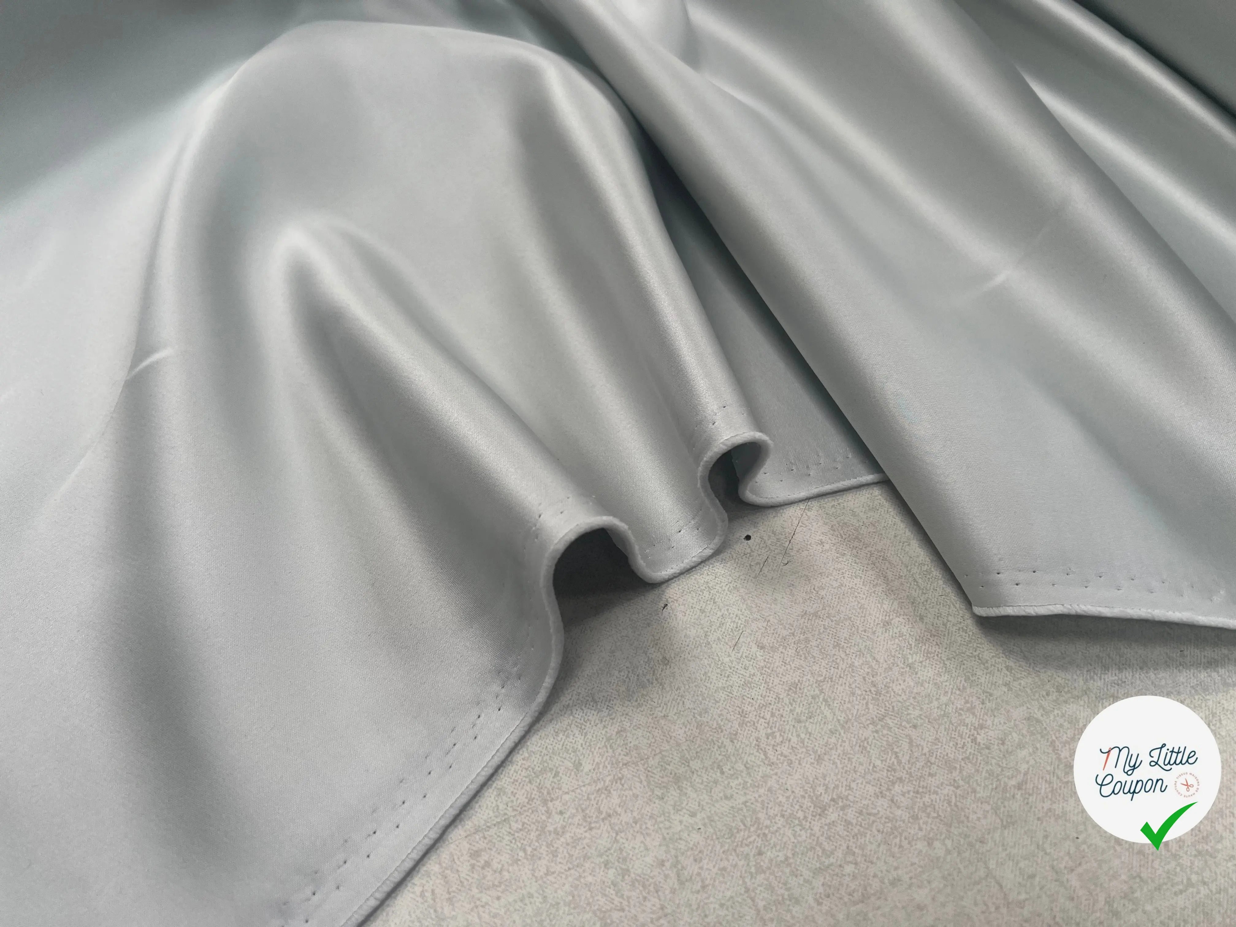 SATIN DOUBLE ÉTOFFE LOURD GRIS PEARL - My Little Coupon