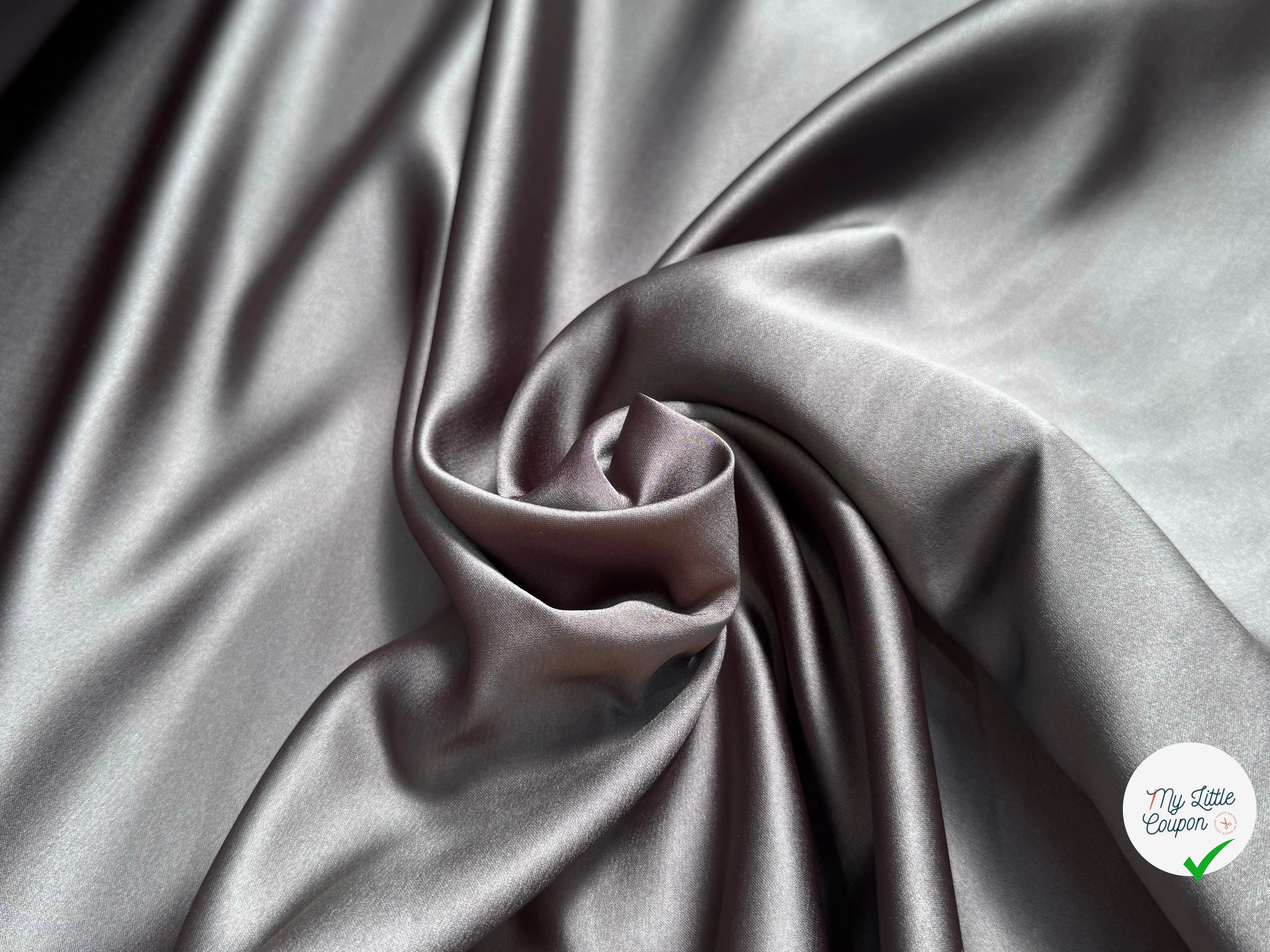 SATIN DOUBLE ÉTTOFE GRIS ANTHRACITE BELLE TENUE - My Little Coupon