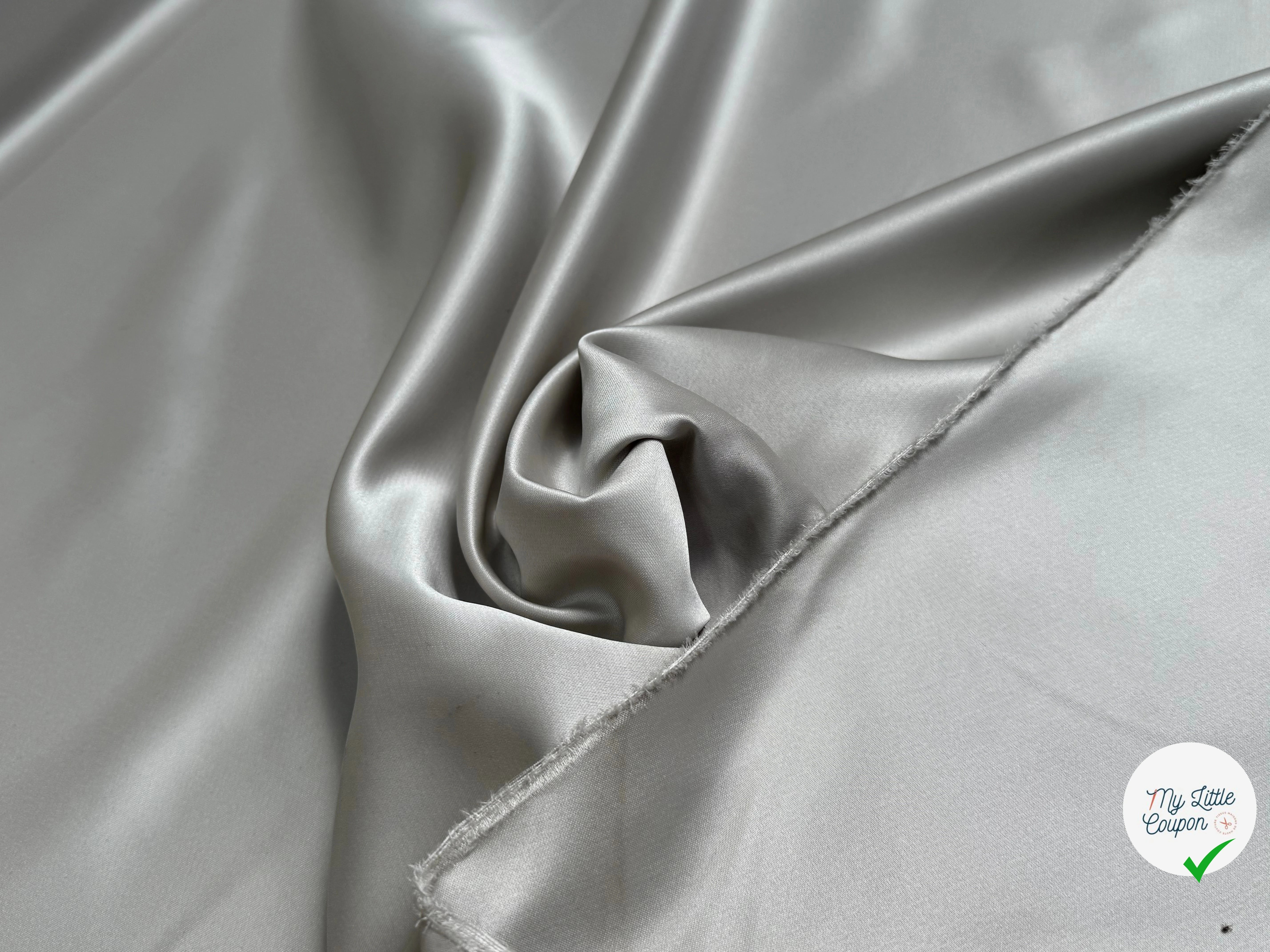 SATIN DOUBLE ÉTTOFE GRIS D'ACIER BELLE TENUE - My Little Coupon