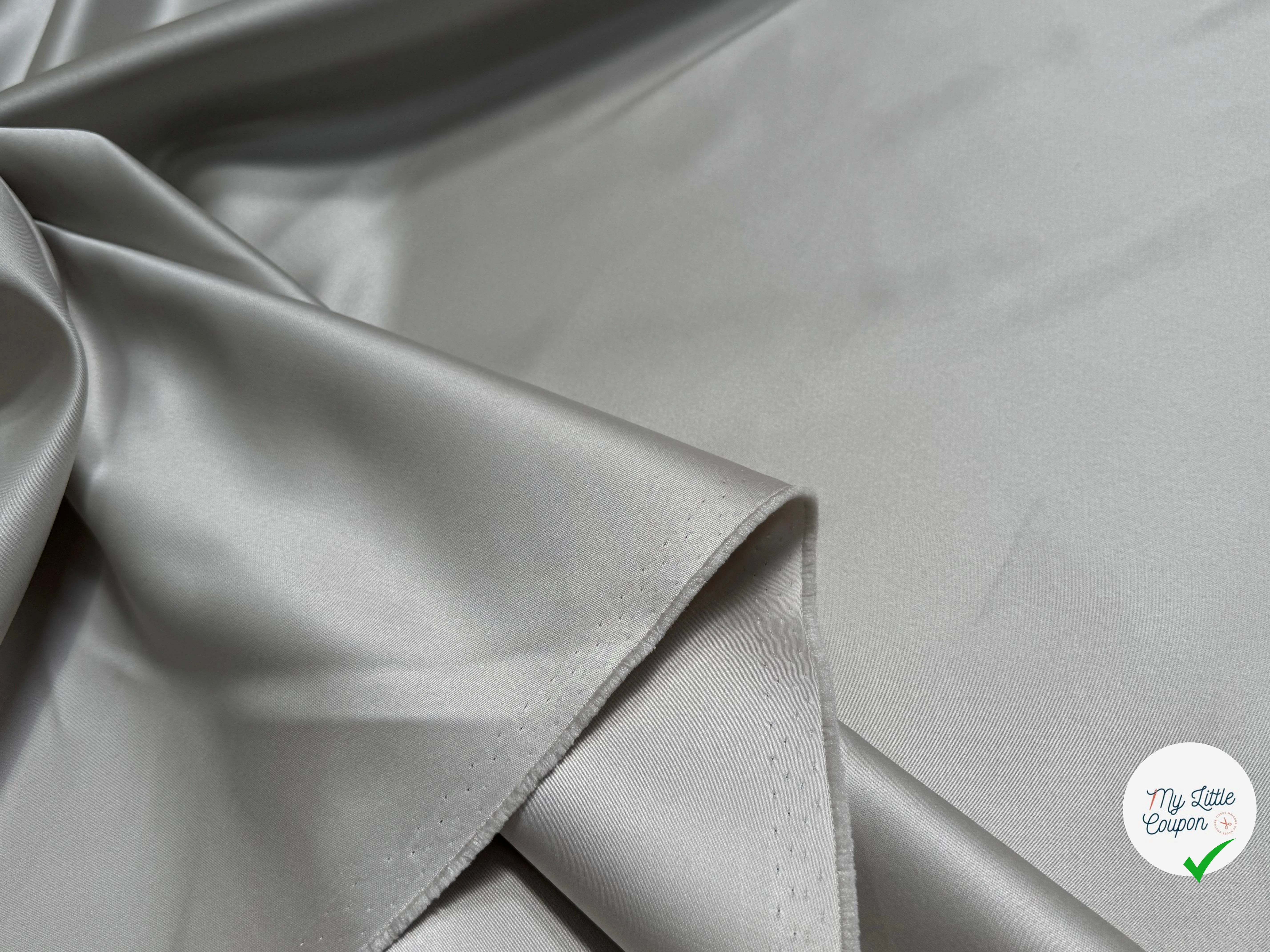 SATIN DOUBLE ÉTTOFE GRIS D'ACIER BELLE TENUE - My Little Coupon