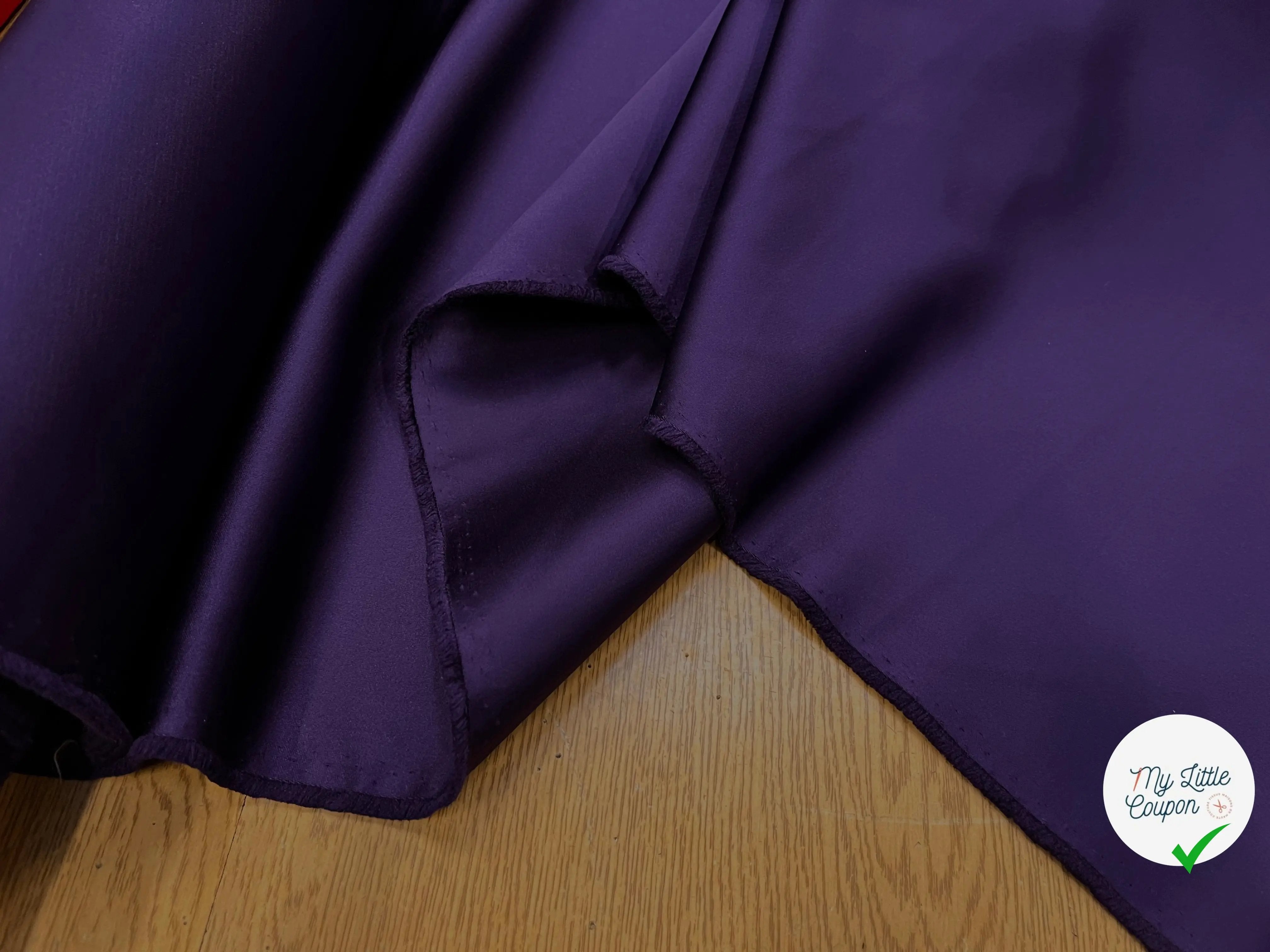 SATIN DOUBLE ETTOFFE LOURD DEEP PURPLE - My Little Coupon