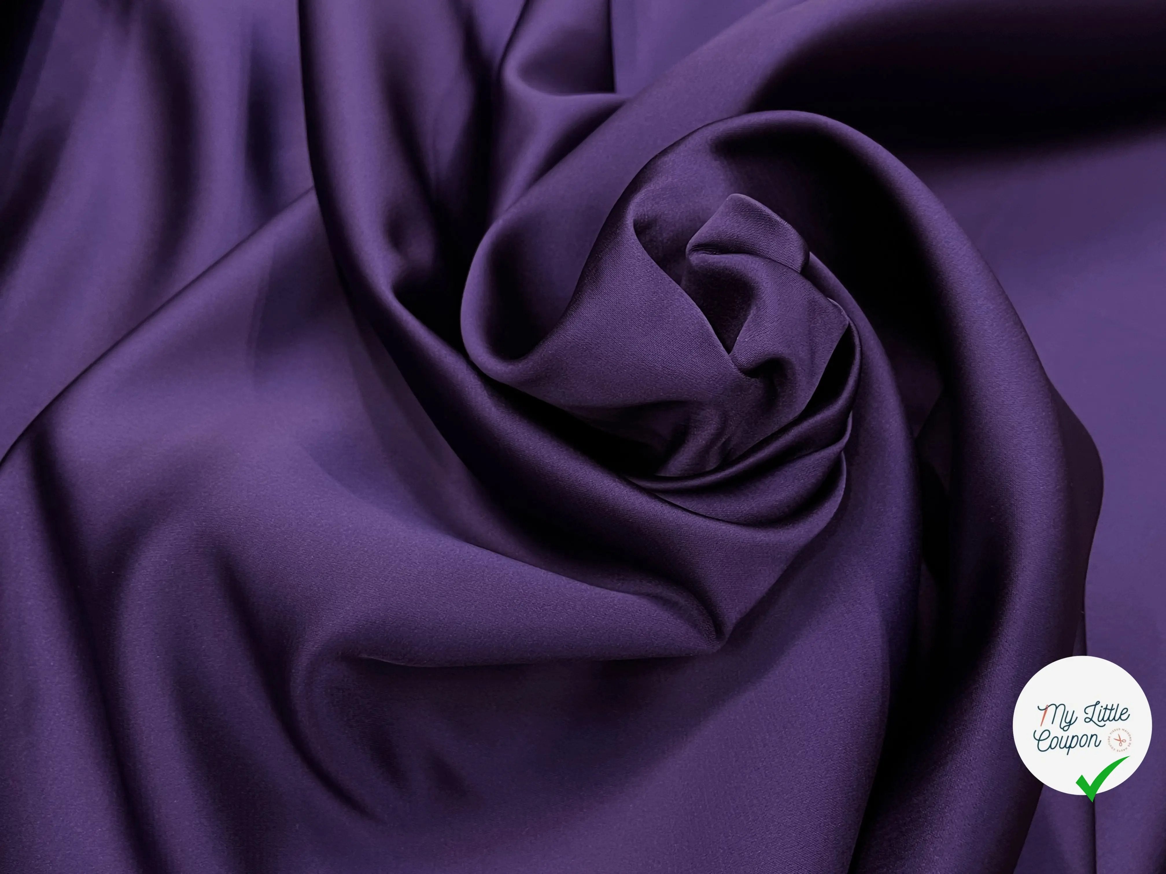 SATIN DOUBLE ETTOFFE LOURD DEEP PURPLE - My Little Coupon