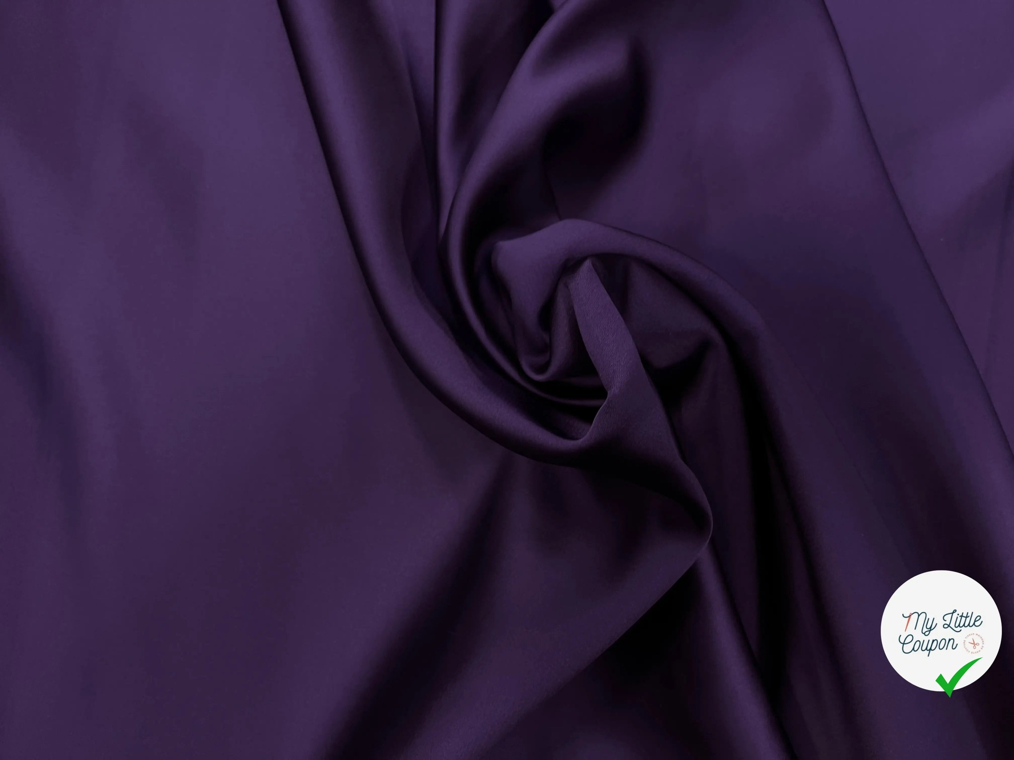 SATIN DOUBLE ETTOFFE LOURD DEEP PURPLE - My Little Coupon