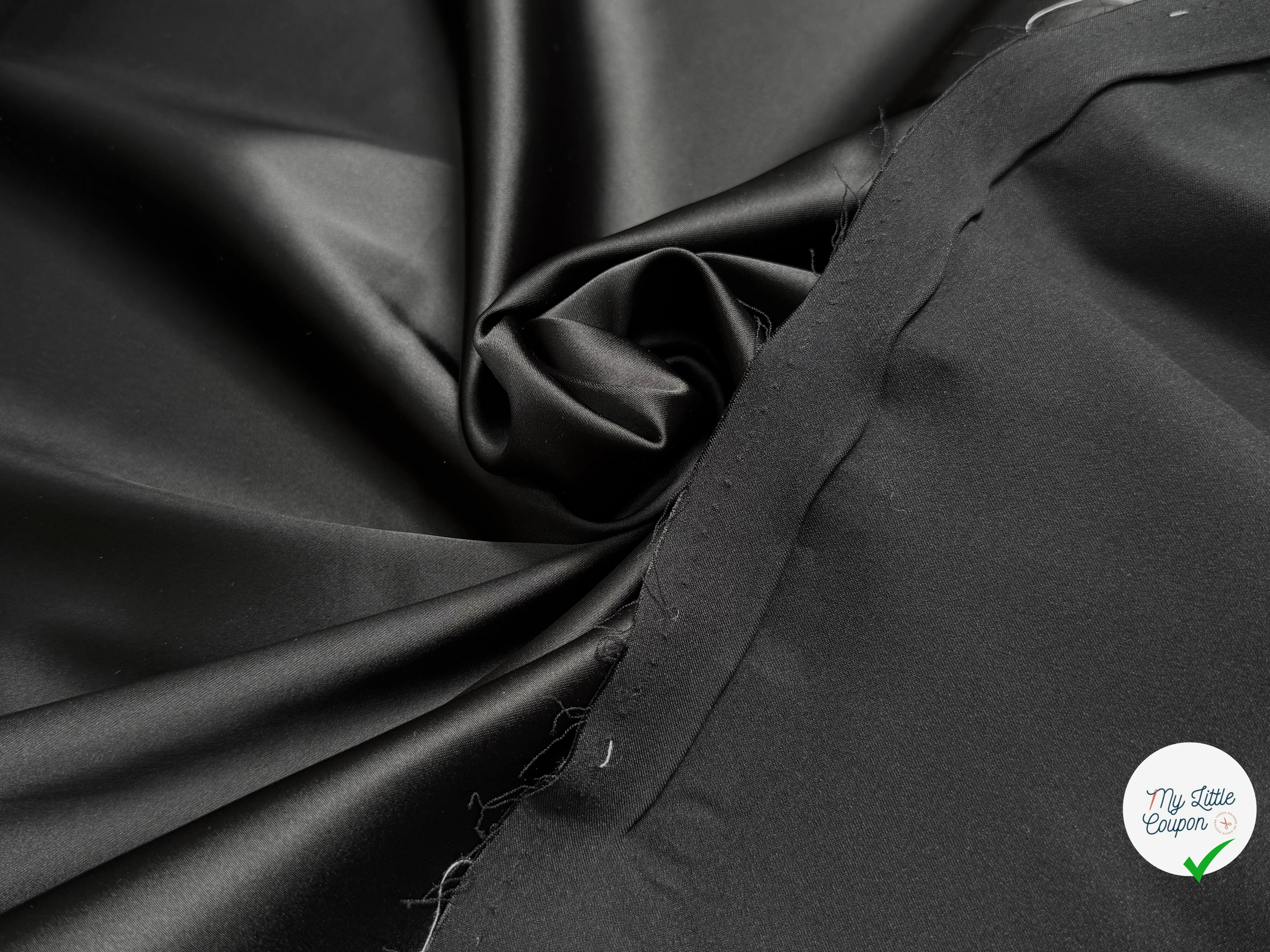 SATIN DUCHESSE BEAU TOMBÉ COUTURE NOIR - My Little Coupon