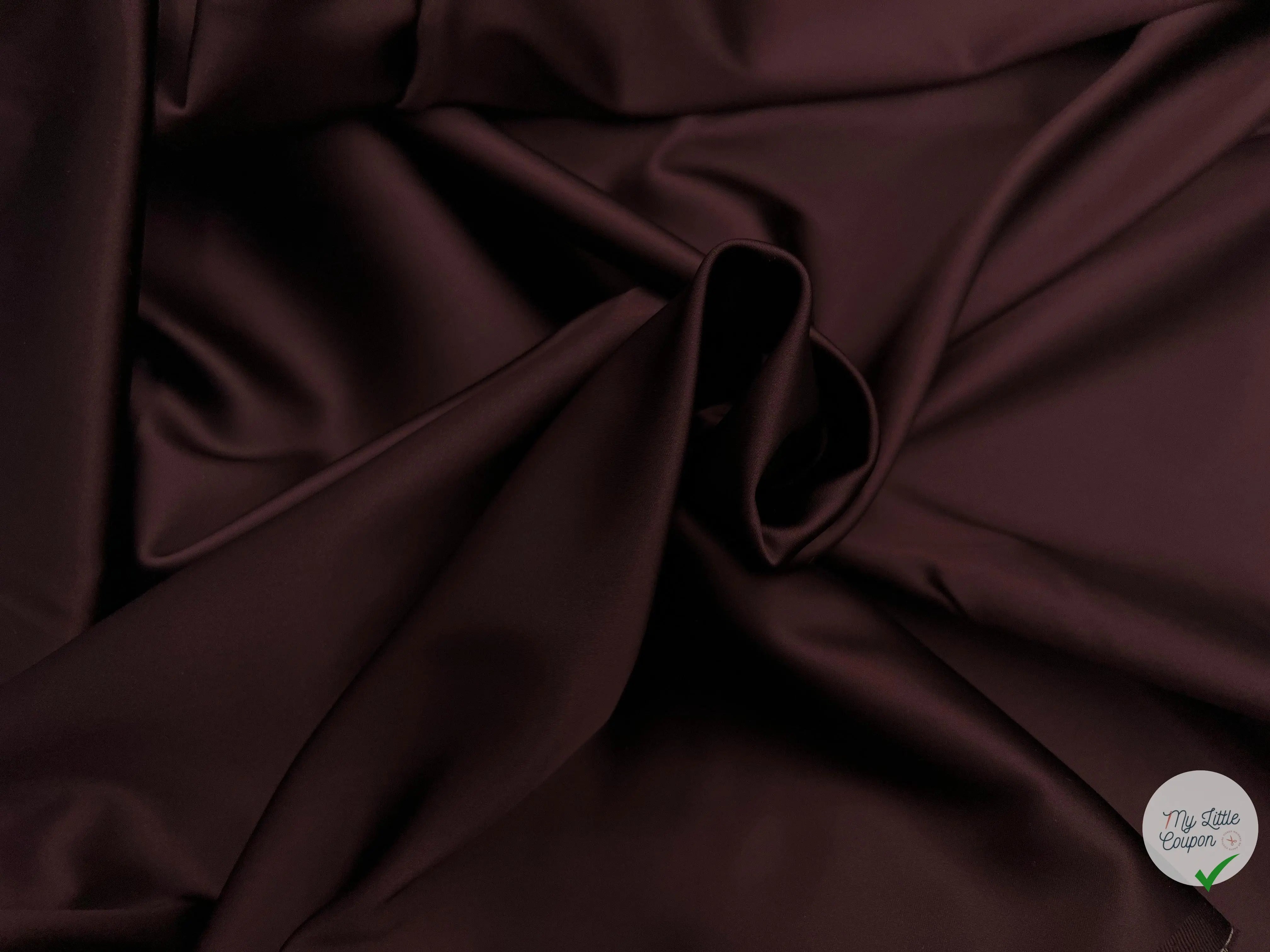 SATIN DUCHESSE EXTENSIBLE BORDEAUX - coupon de tissu de 3 mètres - My Little Coupon - tissu - coudre