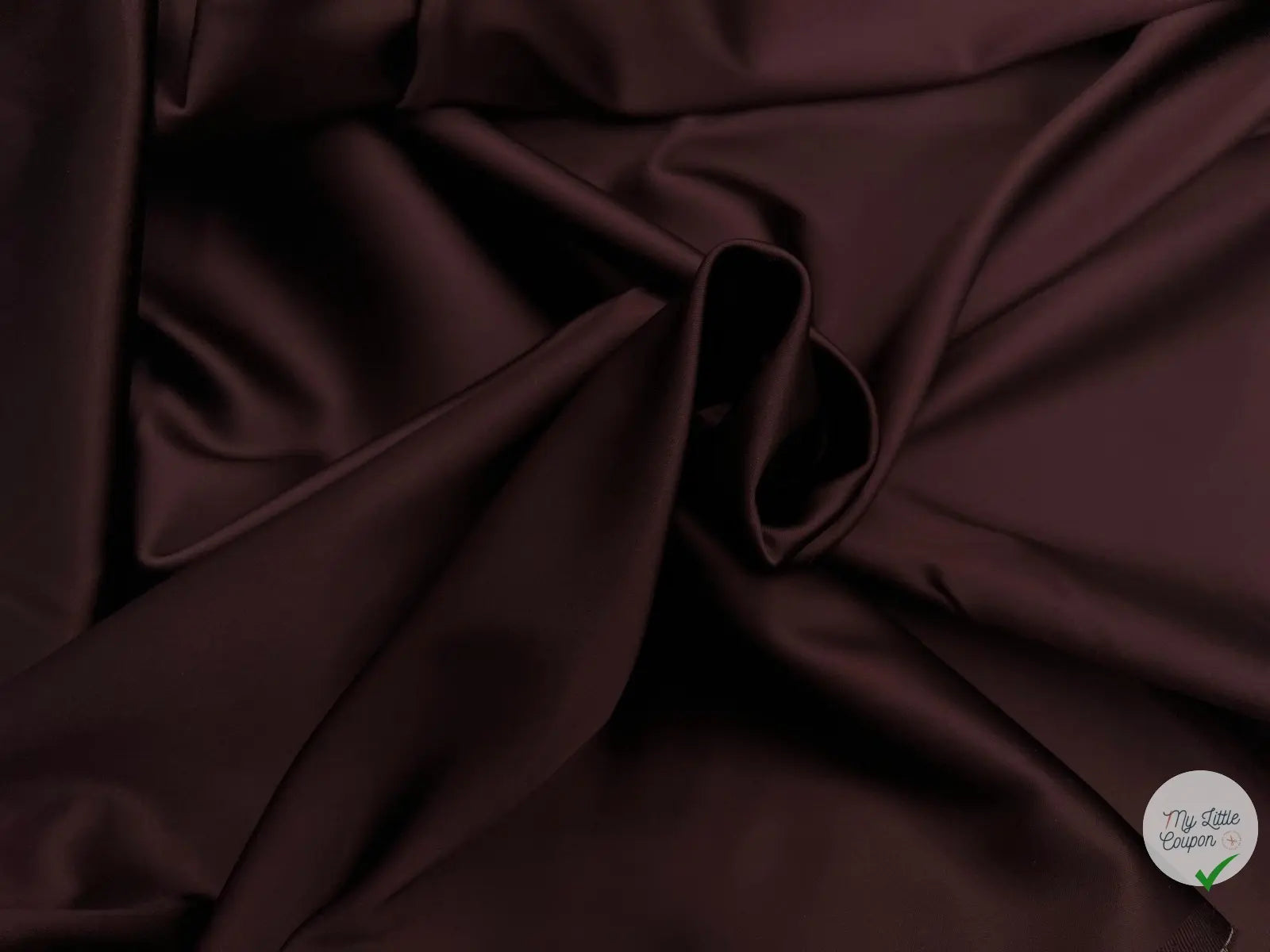 SATIN DUCHESSE EXTENSIBLE BORDEAUX laize de 135cm - coupon de tissu de 3 mètres - My Little Coupon - tissu - coudre