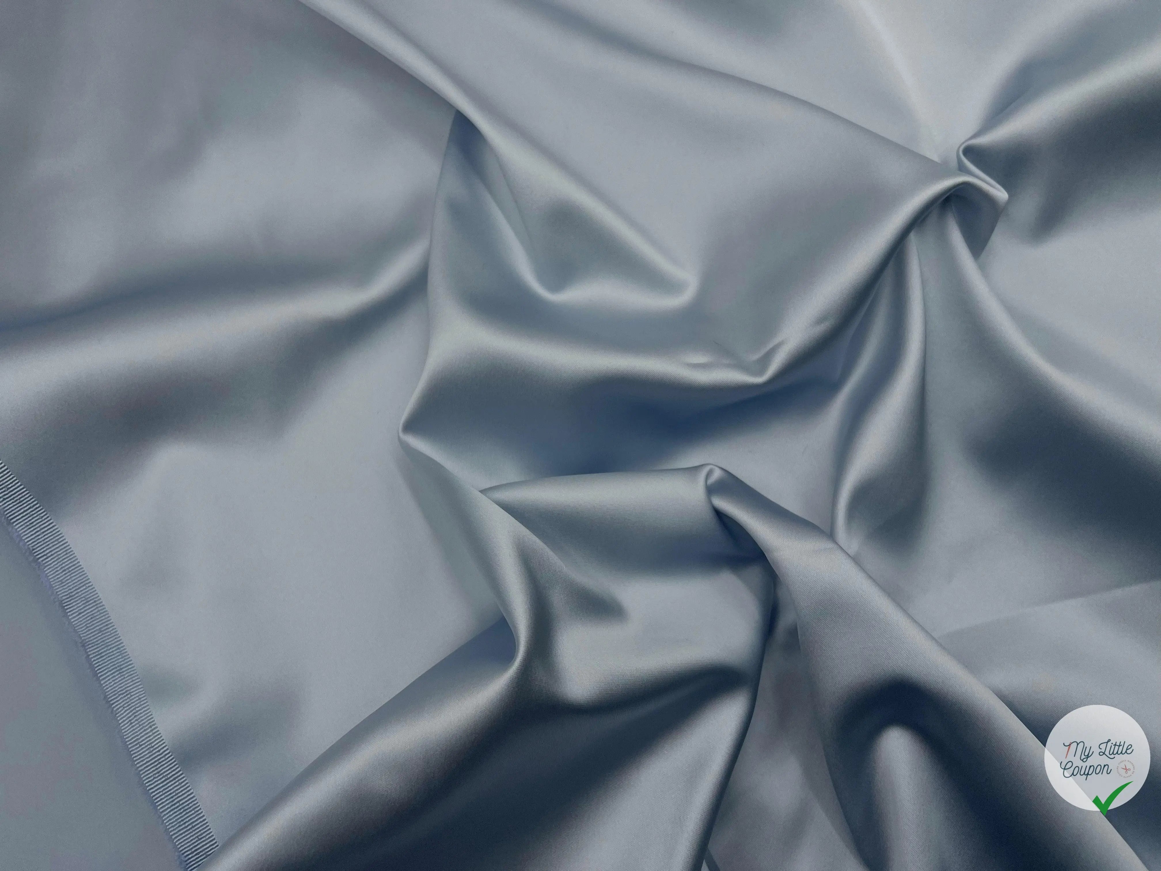 SATIN DUCHESSE EXTENSIBLE GRIS BLEU - My Little Coupon - tissu - coudre