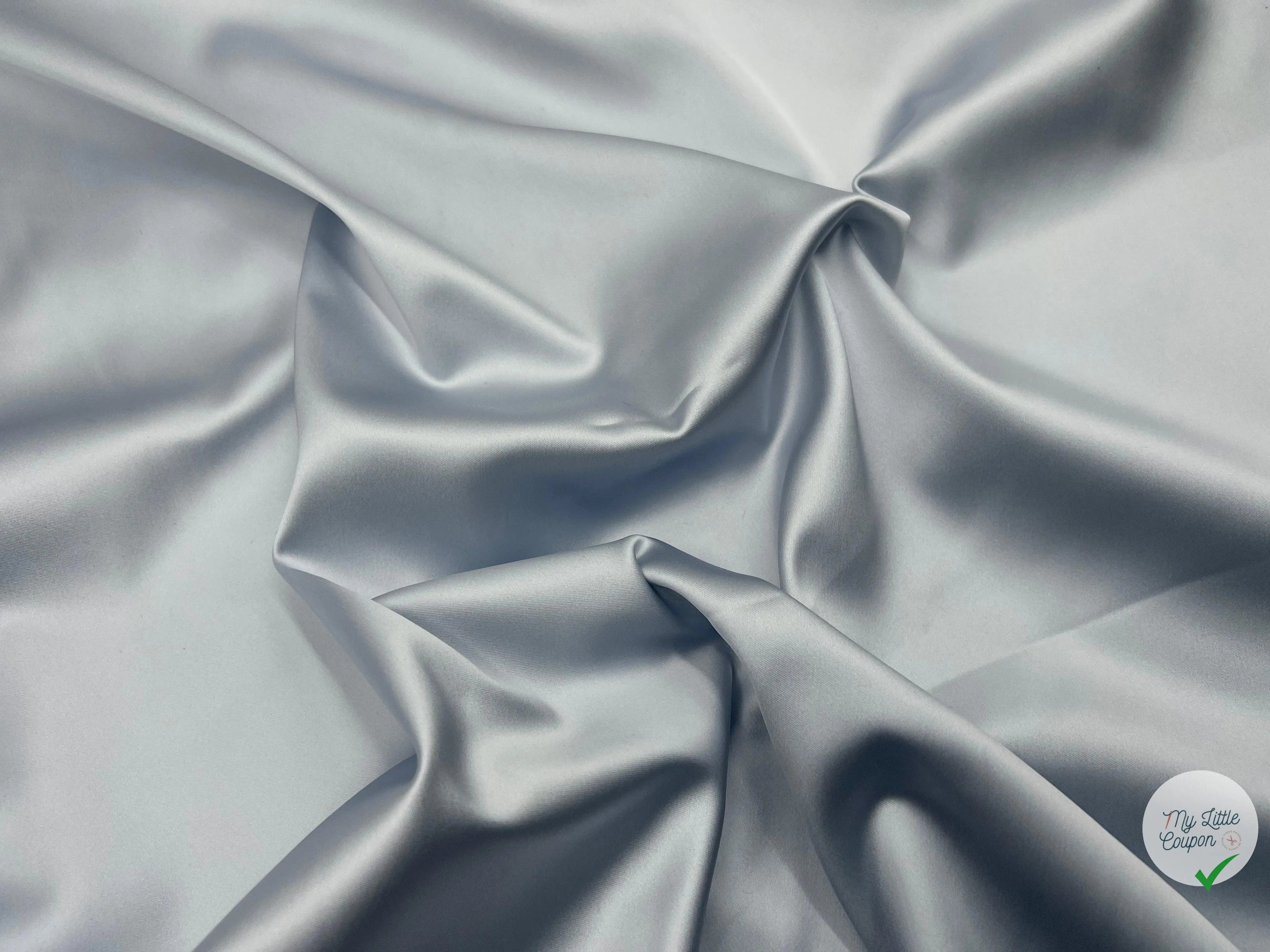 SATIN DUCHESSE EXTENSIBLE GRIS BLEU - My Little Coupon - tissu - coudre