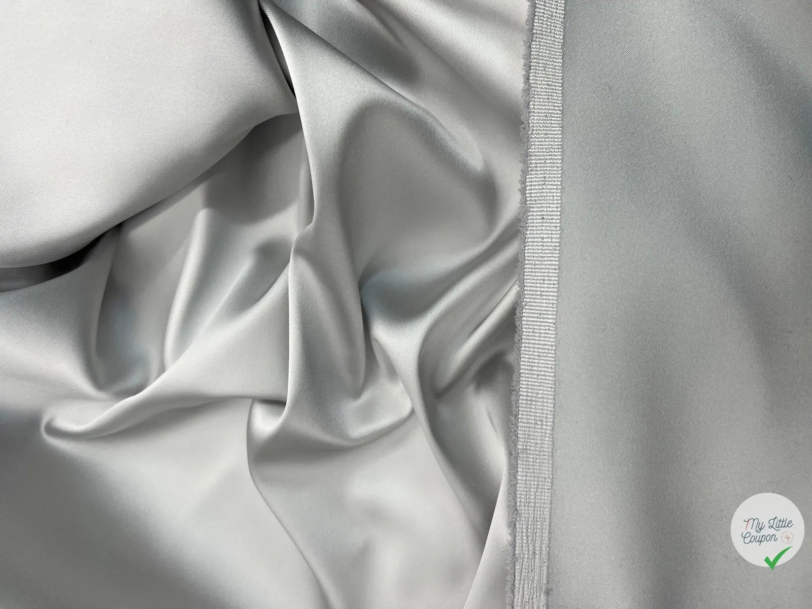SATIN DUCHESSE EXTENSIBLE GRIS METAL - My Little Coupon - tissu - coudre