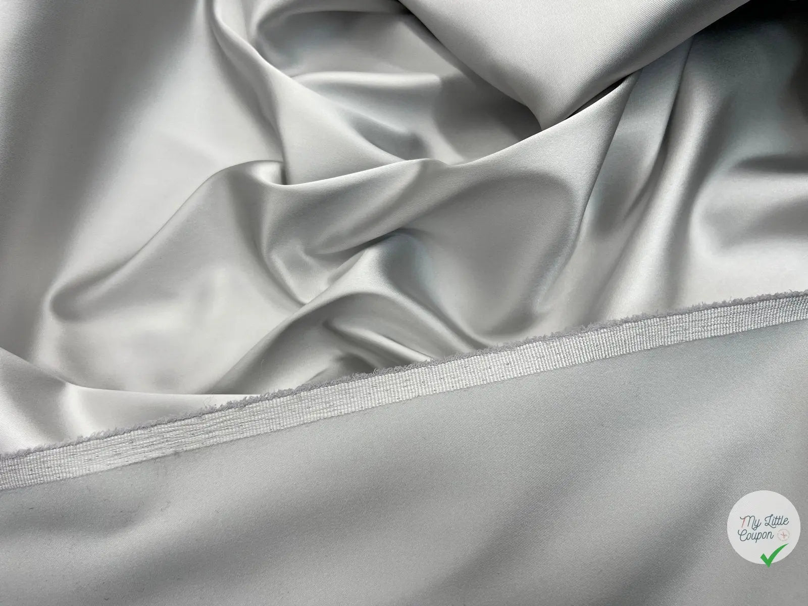 SATIN DUCHESSE EXTENSIBLE GRIS METAL - My Little Coupon - tissu - coudre