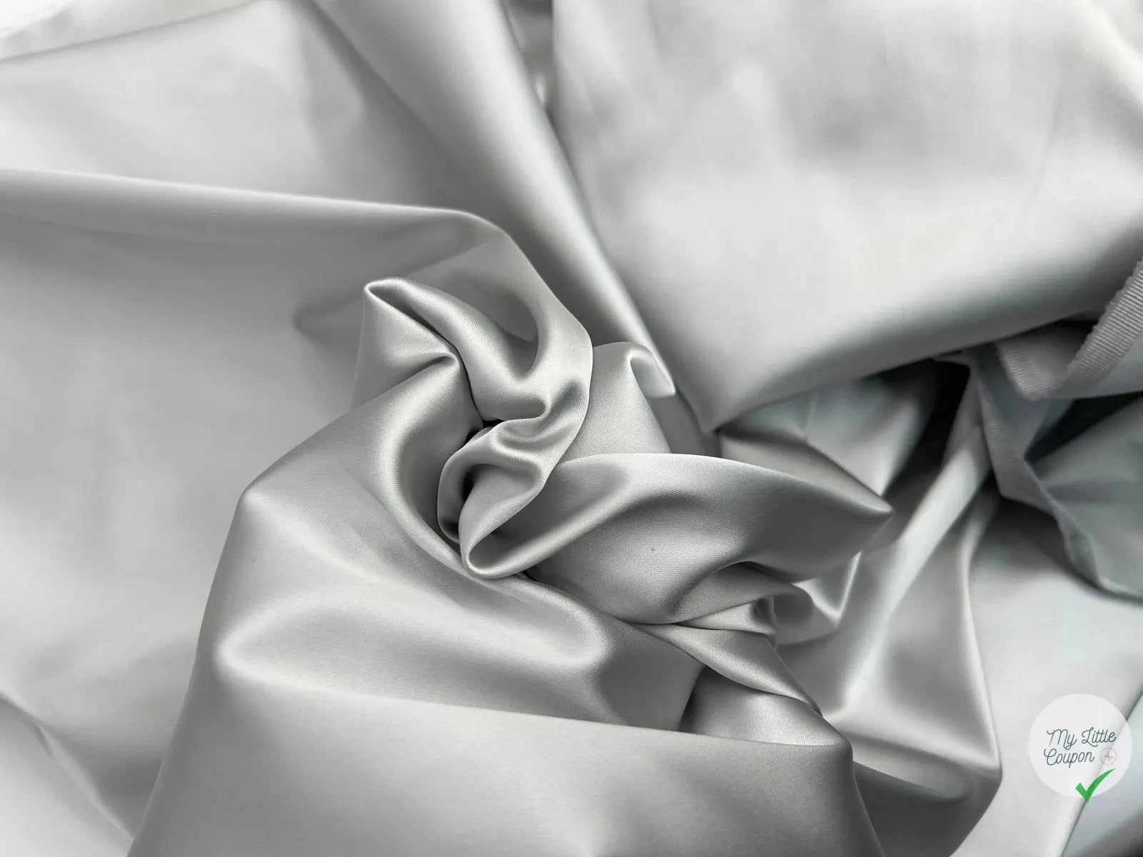 SATIN DUCHESSE EXTENSIBLE GRIS METAL - My Little Coupon - tissu - coudre