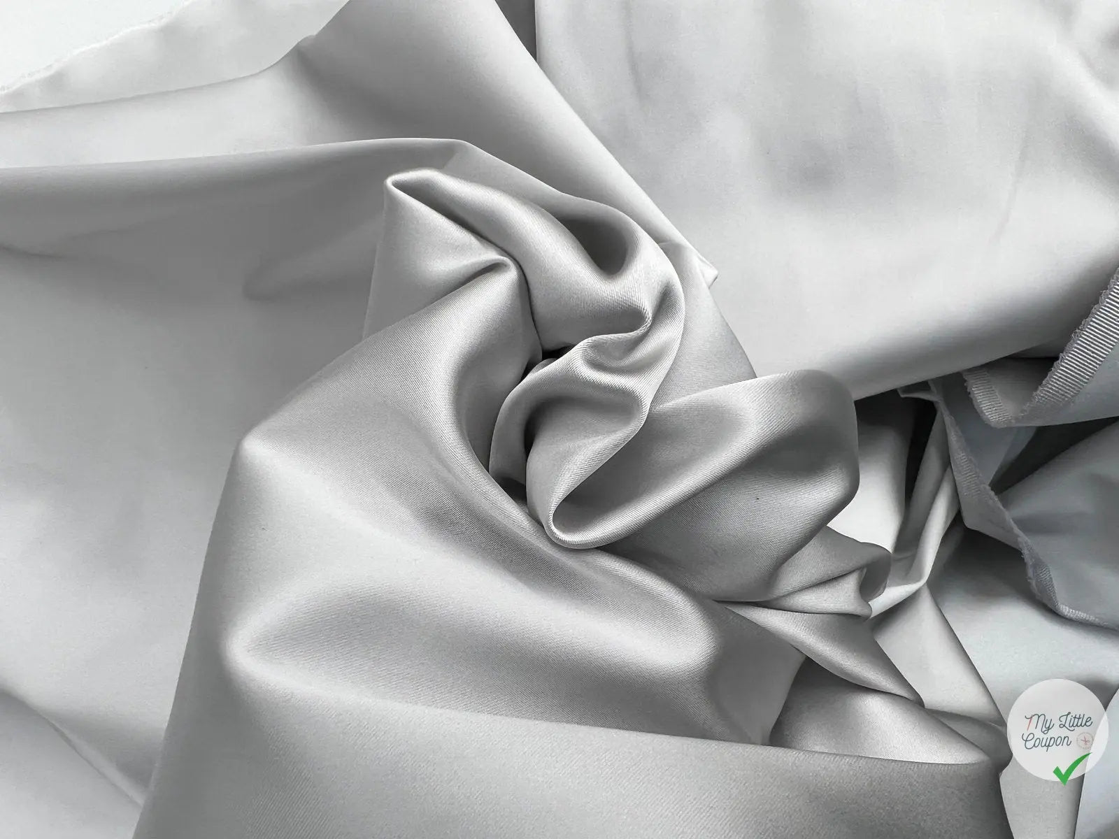 SATIN DUCHESSE EXTENSIBLE GRIS METAL - My Little Coupon - tissu - coudre