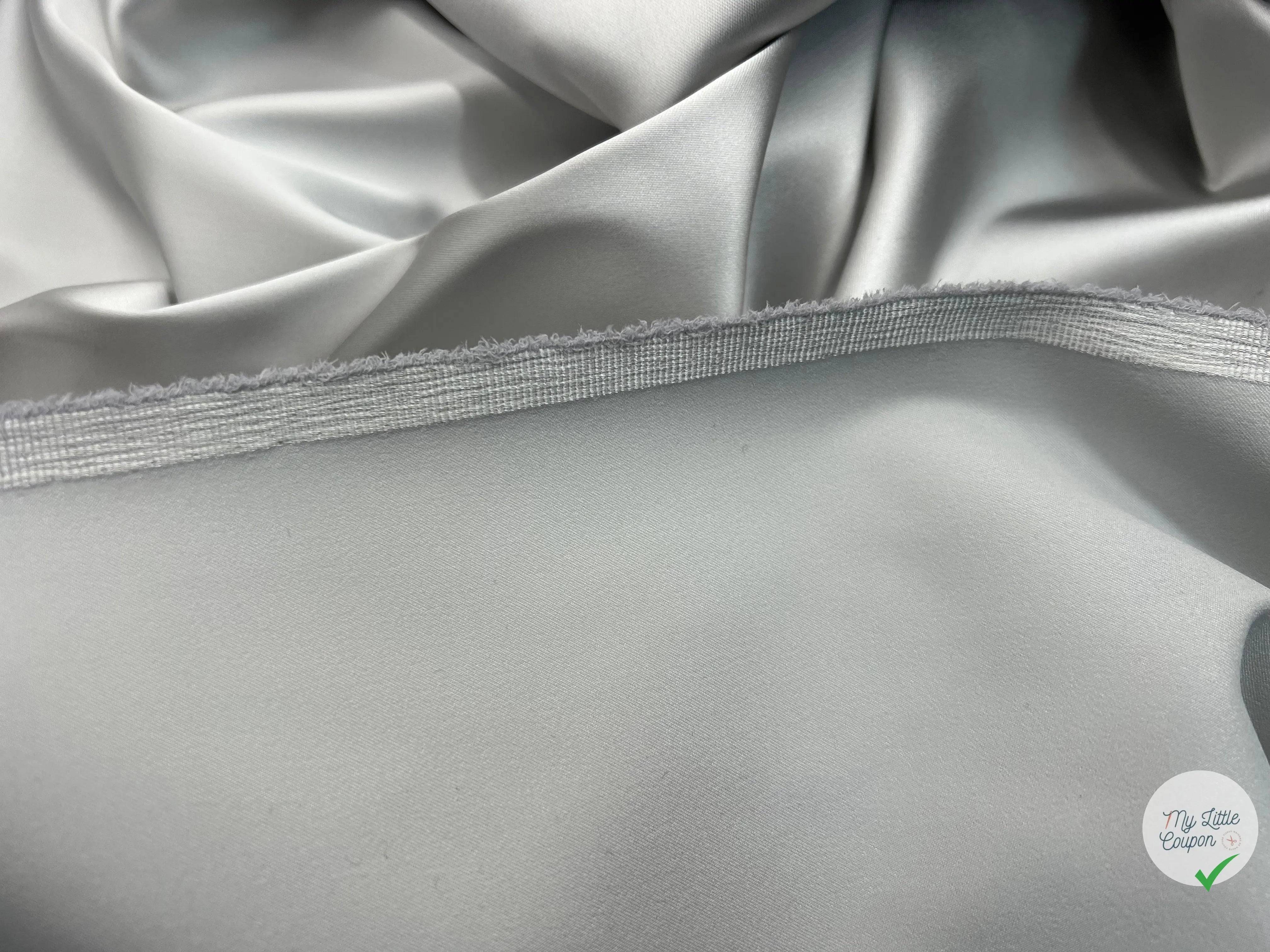 SATIN DUCHESSE EXTENSIBLE GRIS METAL laize de 135cm - coupon de tissu de 3 mètres - My Little Coupon - tissu - coudre