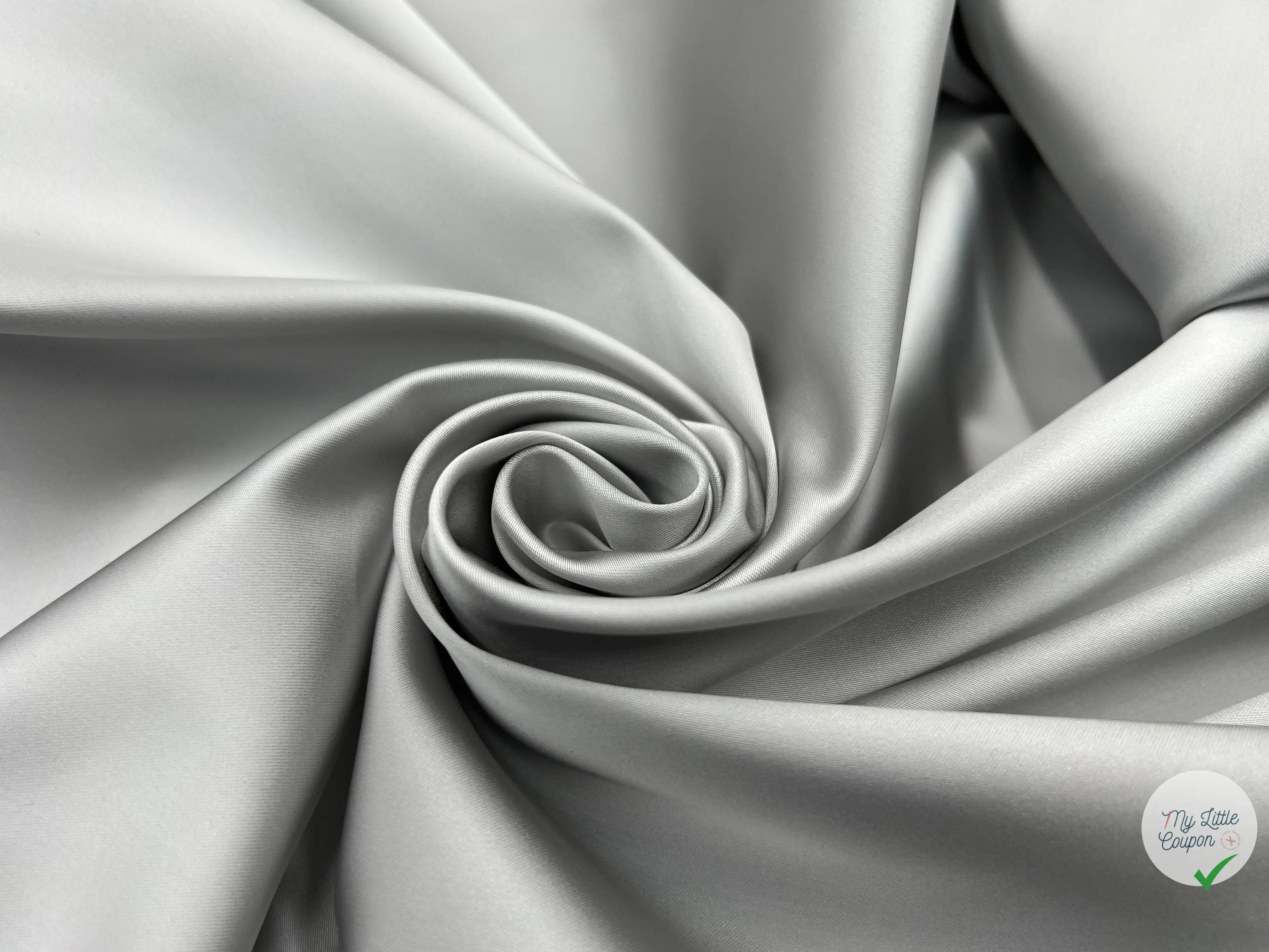 SATIN DUCHESSE EXTENSIBLE GRIS METAL laize de 135cm - coupon de tissu de 3 mètres - My Little Coupon - tissu - coudre