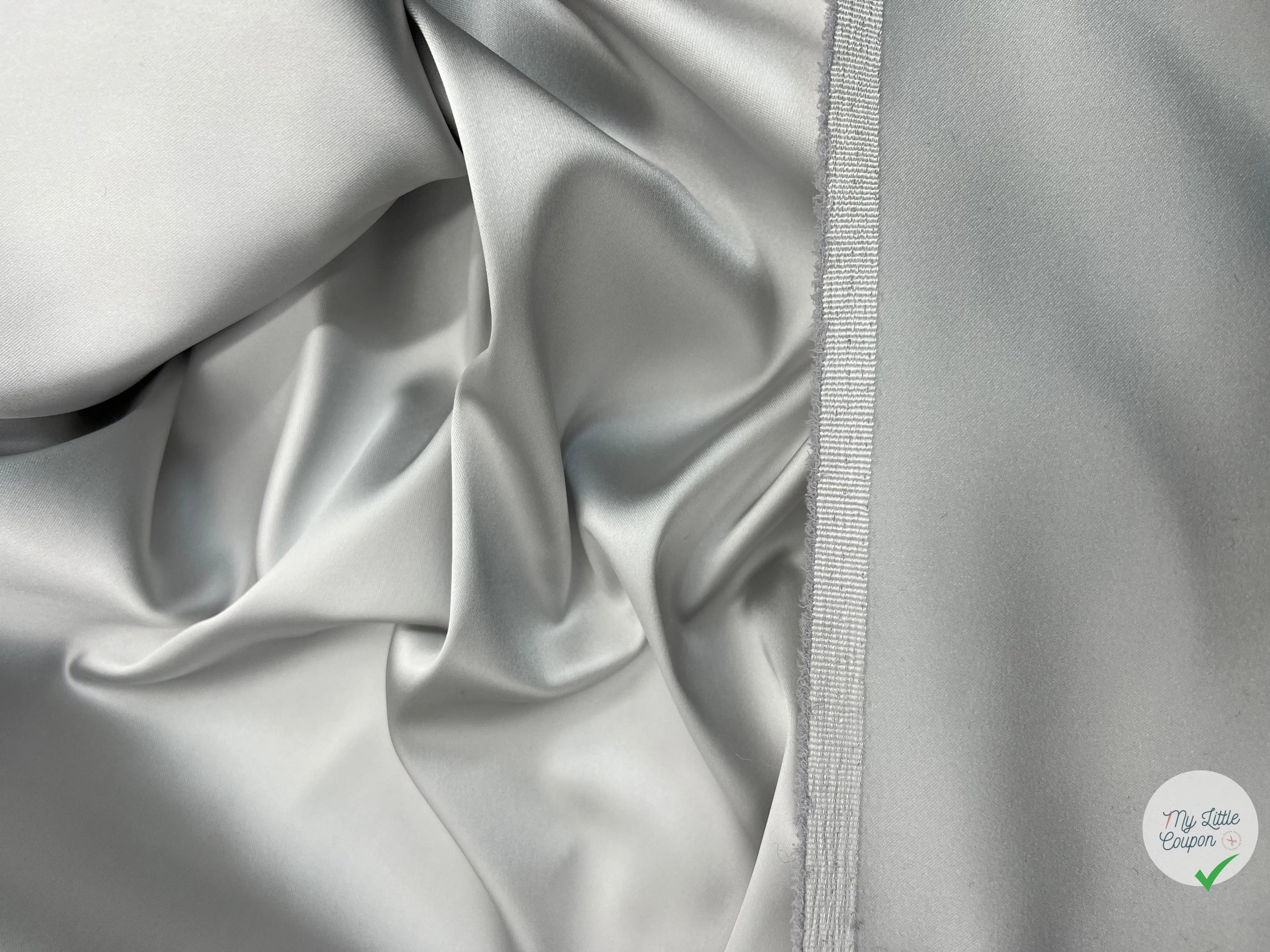 SATIN DUCHESSE EXTENSIBLE GRIS METAL laize de 135cm - coupon de tissu de 3 mètres - My Little Coupon - tissu - coudre