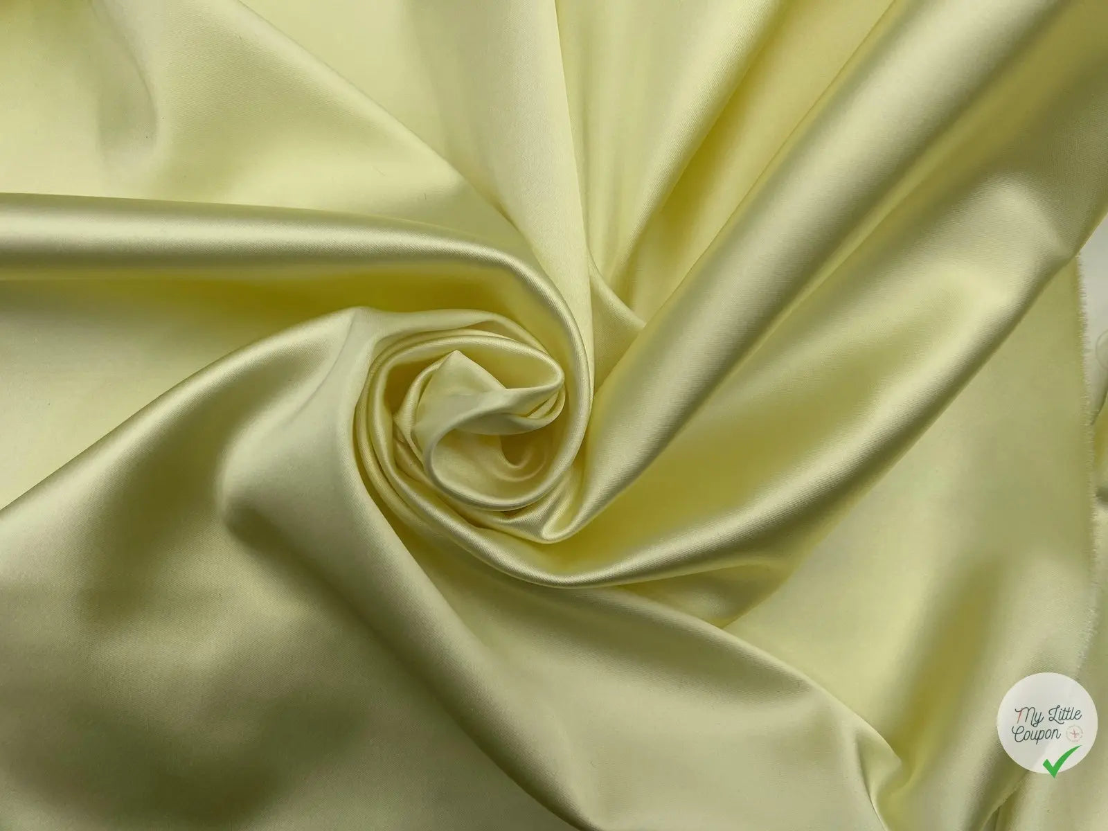 SATIN DUCHESSE EXTENSIBLE JAUNE JOLI PÂLE laize de 135cm - coupon de tissu de 3 mètres - My Little Coupon - tissu - coudre