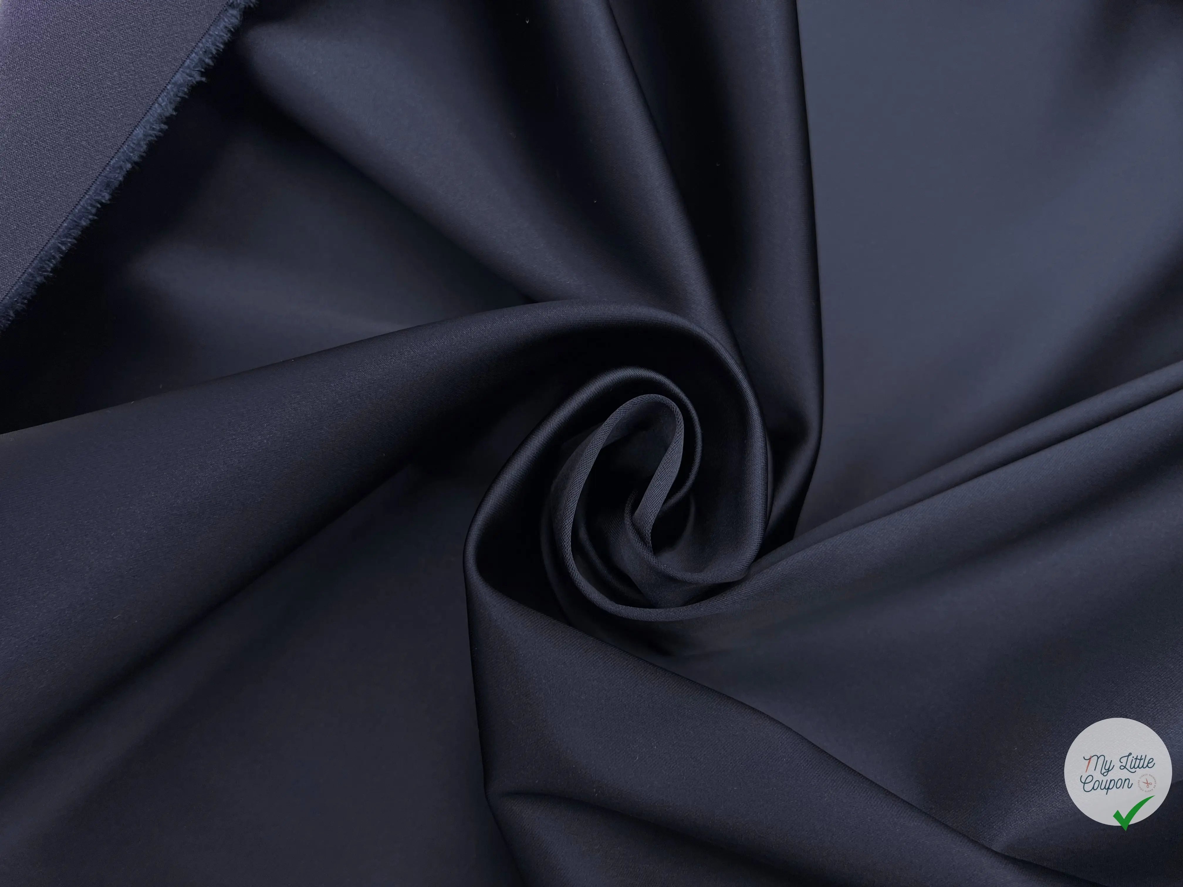 SATIN DUCHESSE EXTENSIBLE MARINE - My Little Coupon - tissu - coudre