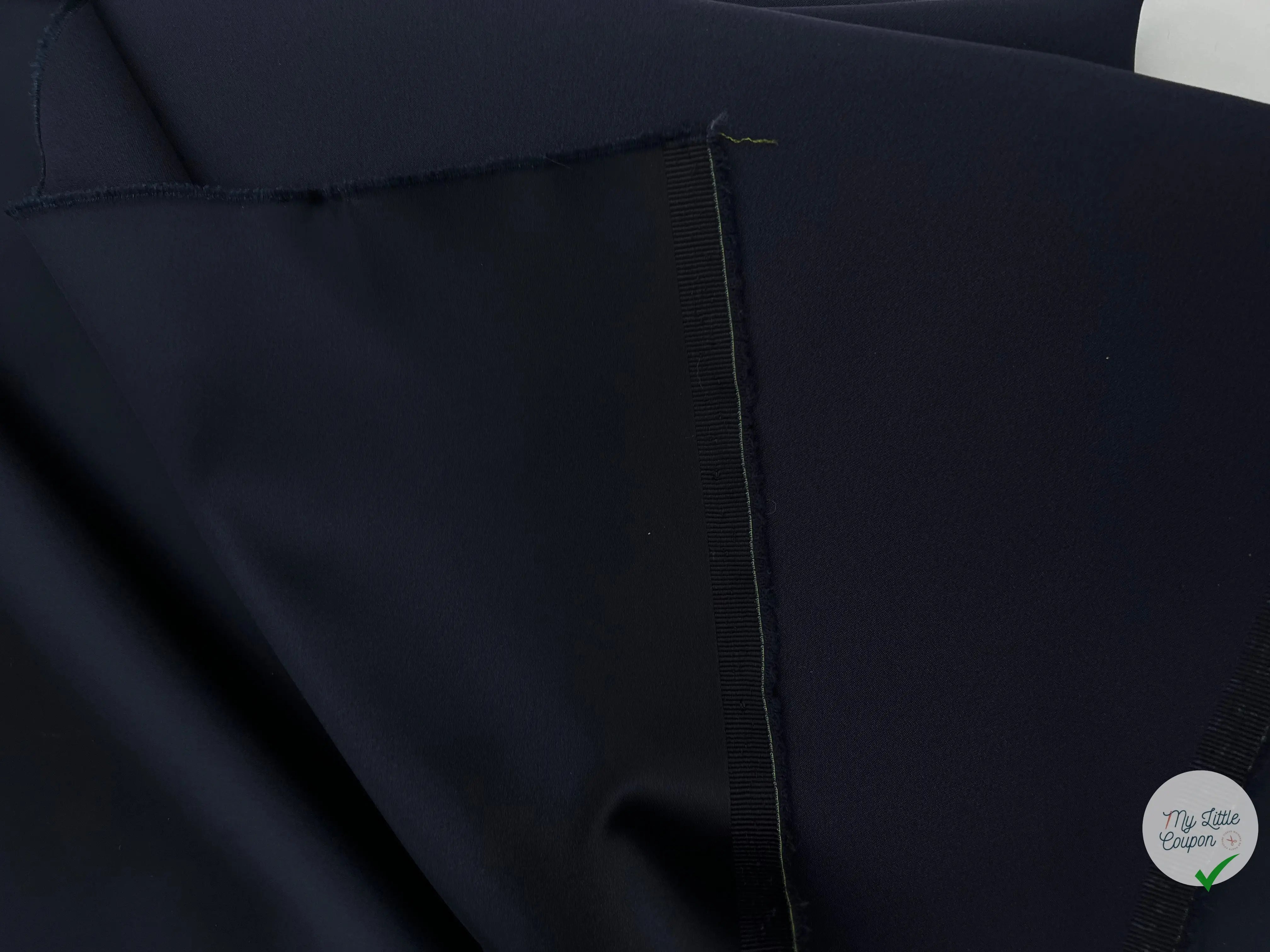 SATIN DUCHESSE EXTENSIBLE MARINE - My Little Coupon - tissu - coudre