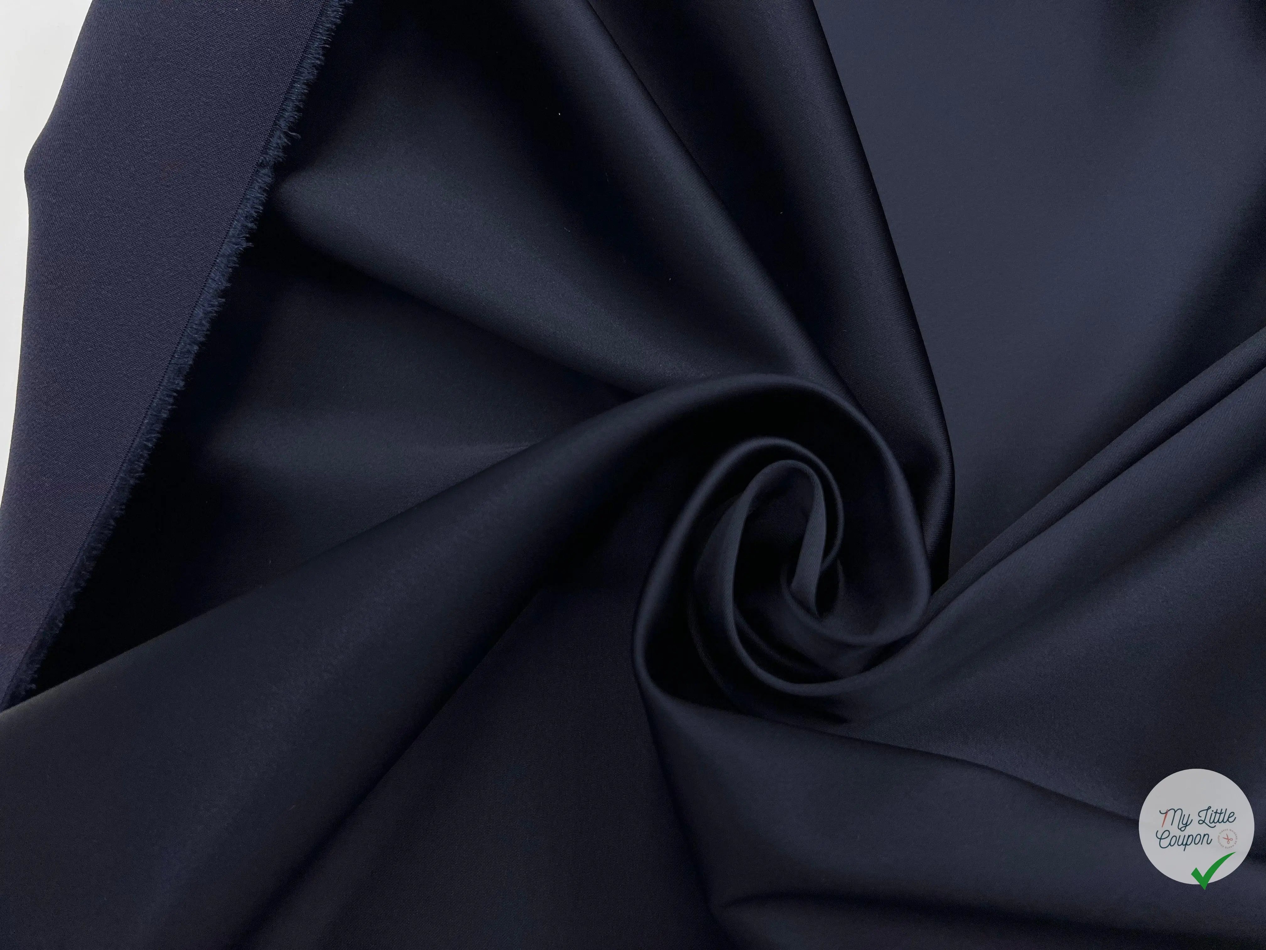 SATIN DUCHESSE EXTENSIBLE MARINE laize de 135cm - coupon de tissu de 3 mètres - My Little Coupon - tissu - coudre