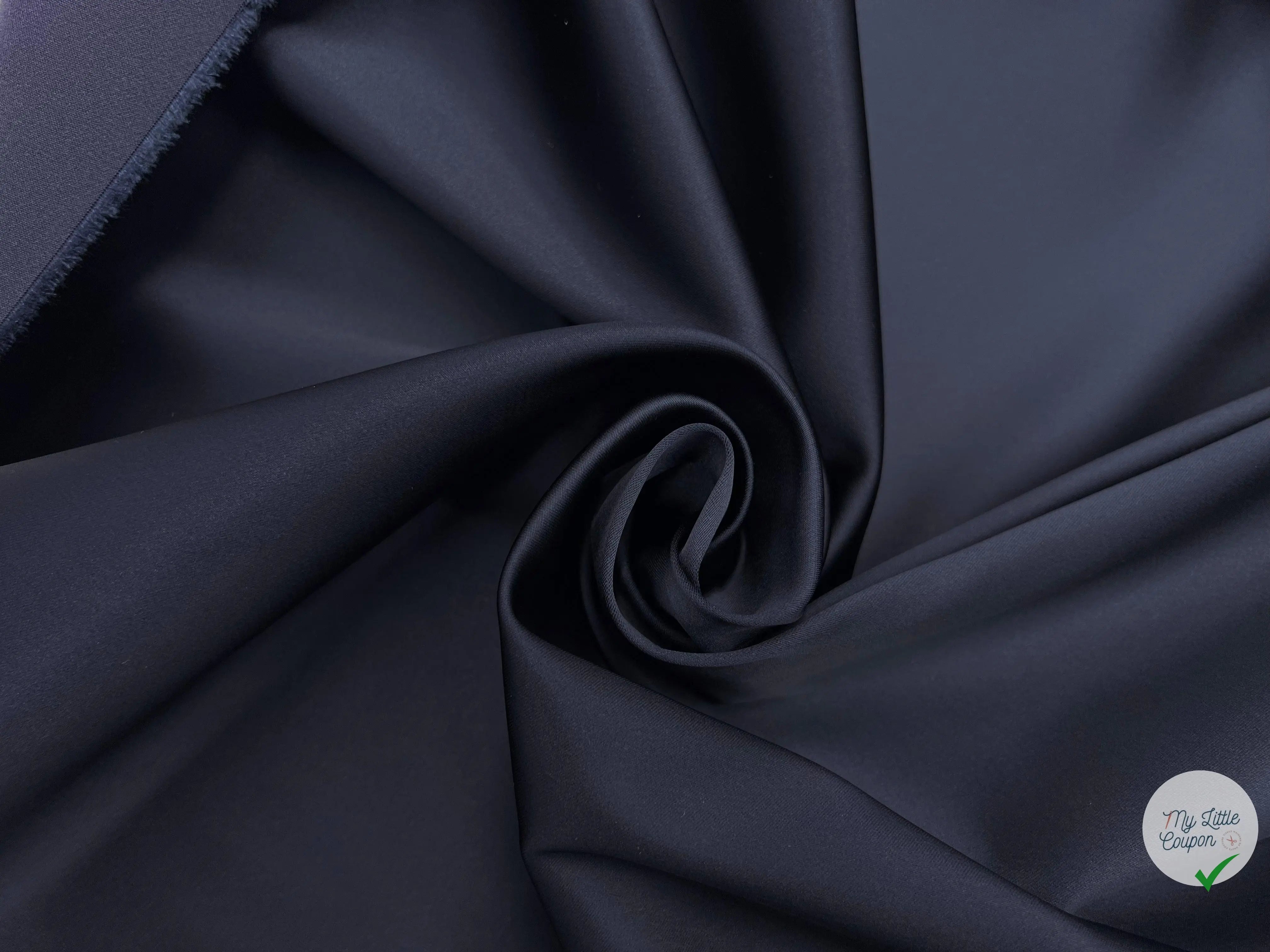SATIN DUCHESSE EXTENSIBLE MARINE laize de 135cm - coupon de tissu de 3 mètres - My Little Coupon - tissu - coudre