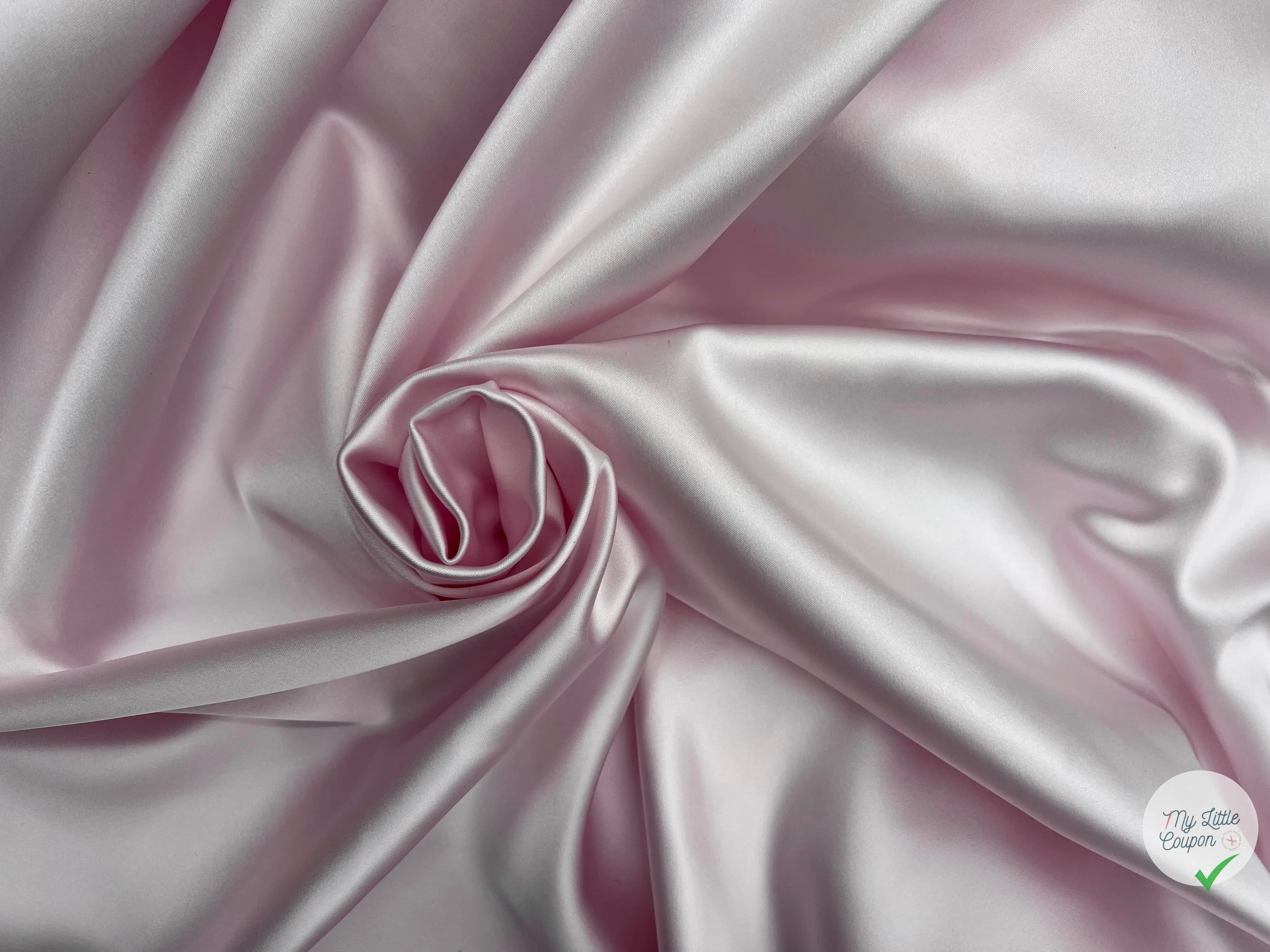 SATIN DUCHESSE EXTENSIBLE ROSE JOLI PÂLE - My Little Coupon - tissu - coudre
