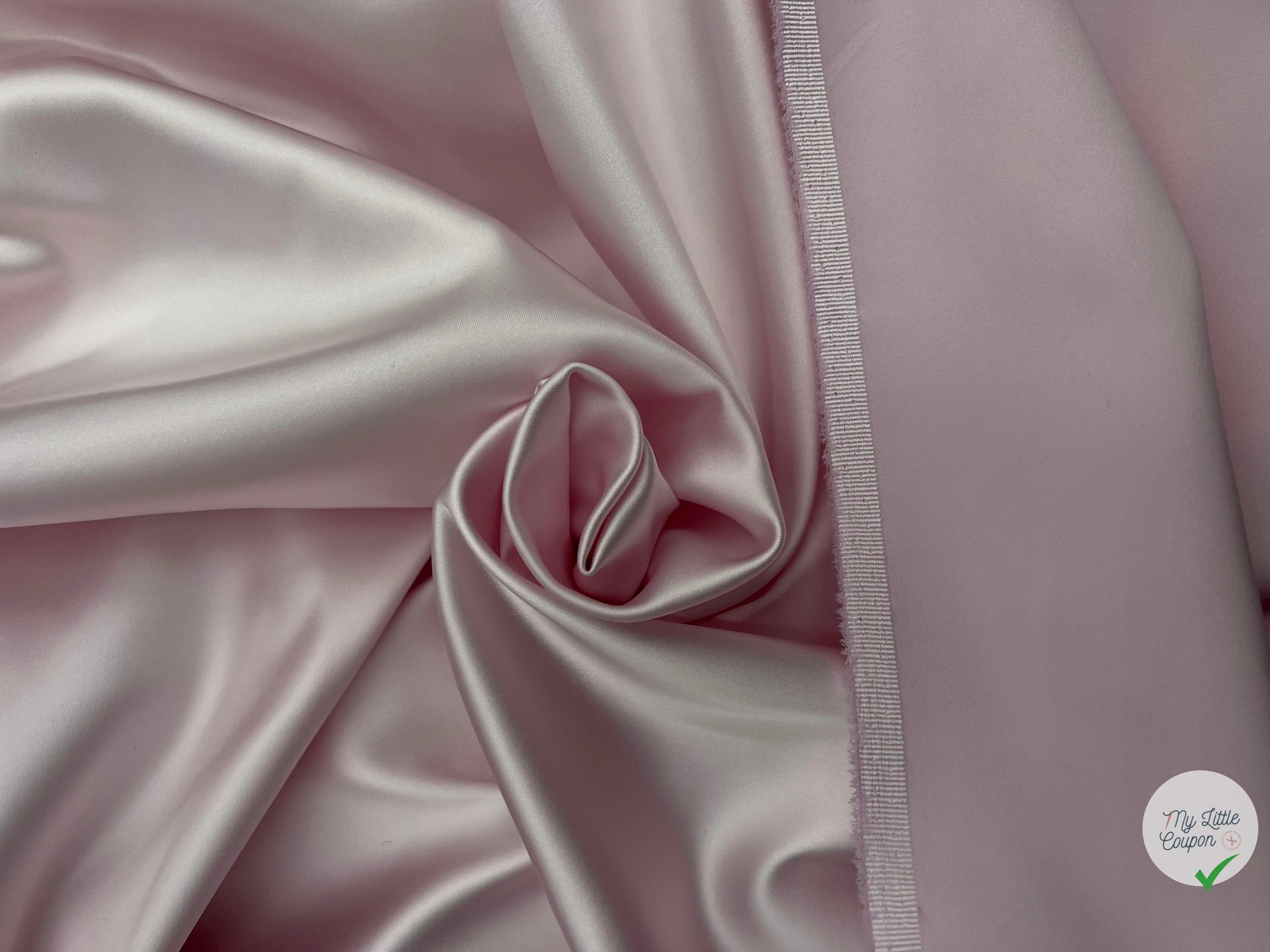 SATIN DUCHESSE EXTENSIBLE ROSE JOLI PÂLE - My Little Coupon - tissu - coudre