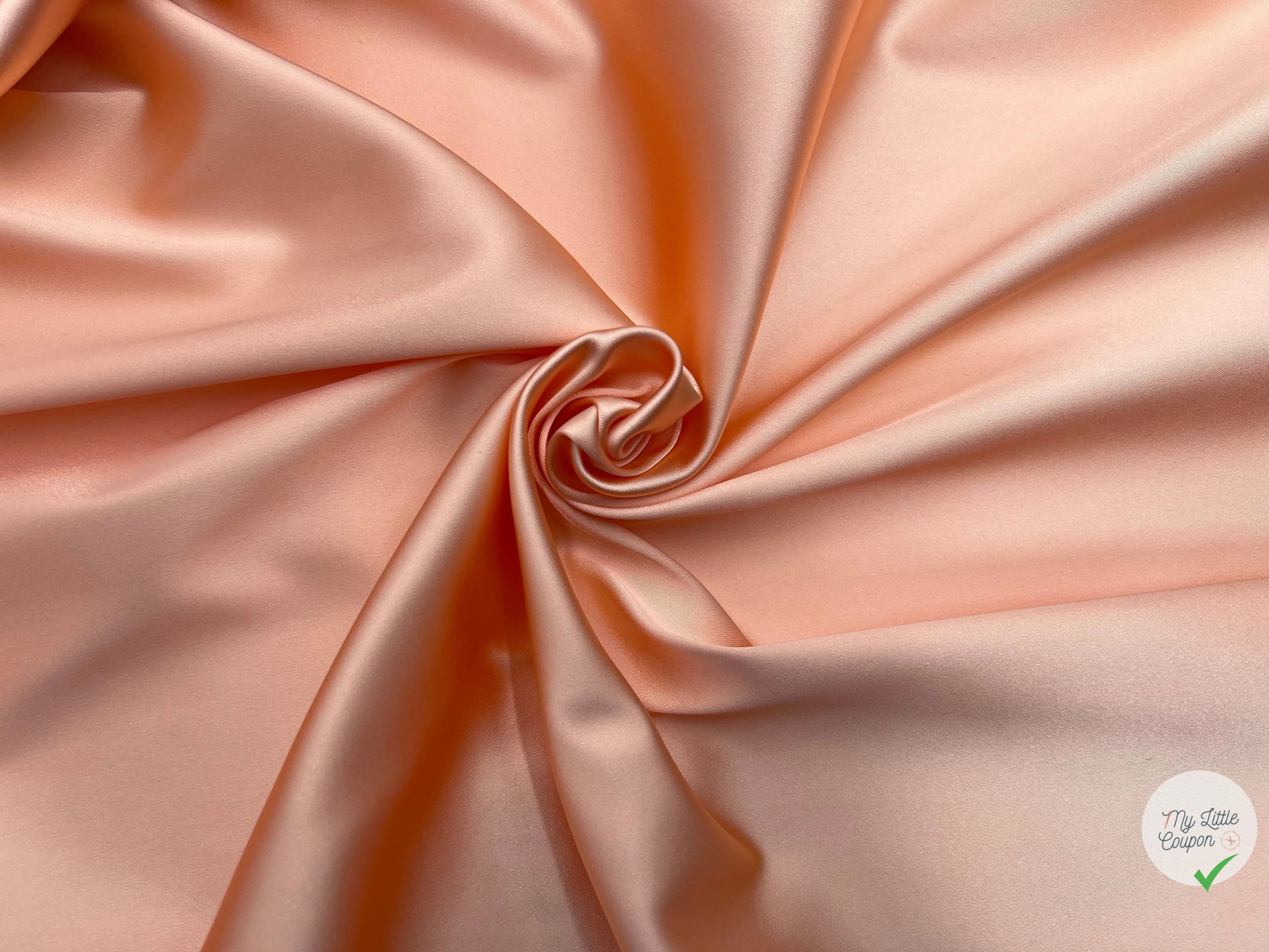 SATIN DUCHESSE EXTENSIBLE ROSE PÊCHE laize de 135cm - coupon de tissu de 3 mètres - My Little Coupon - tissu - coudre