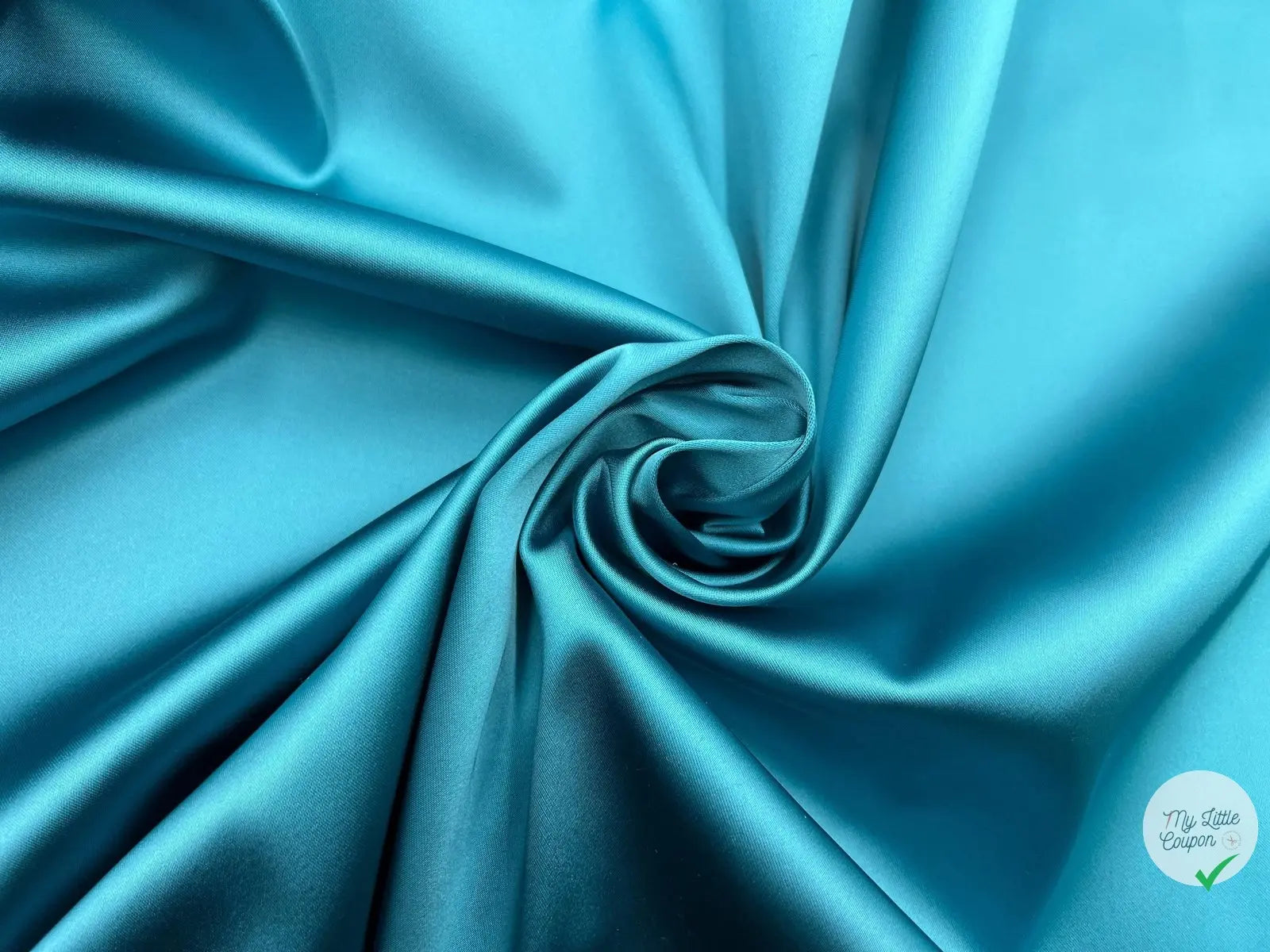 SATIN DUCHESSE EXTENSIBLE TURQUOISE laize 135cm - My Little Coupon - tissu - coudre