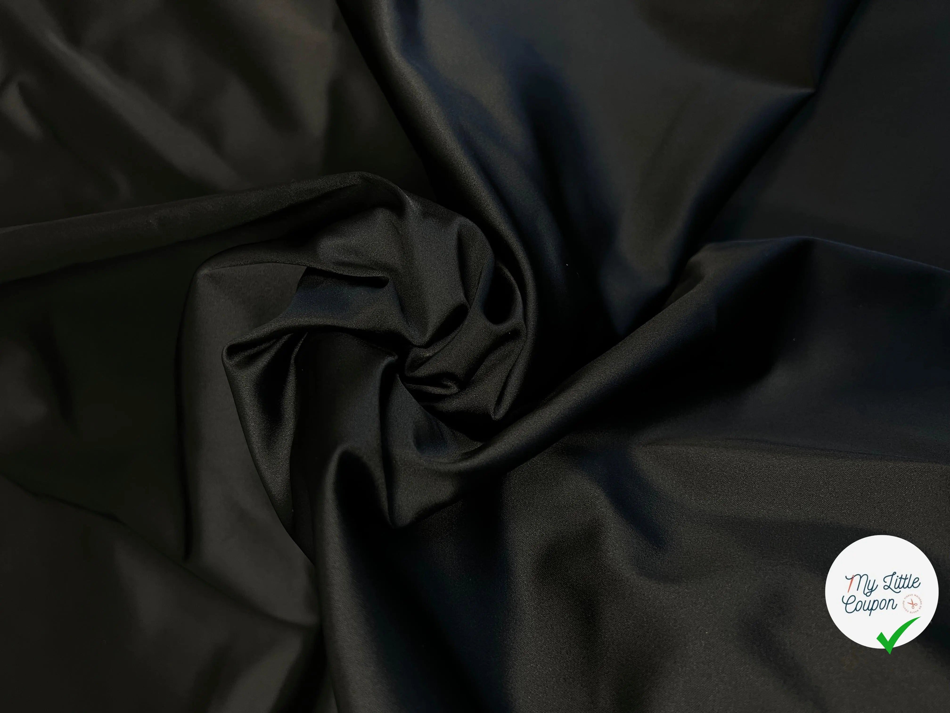 SATIN EXTENSIBLE GREENCEL LYONNAIS NOIR - coupon de 3 mètres - My Little Coupon - tissu - coudre