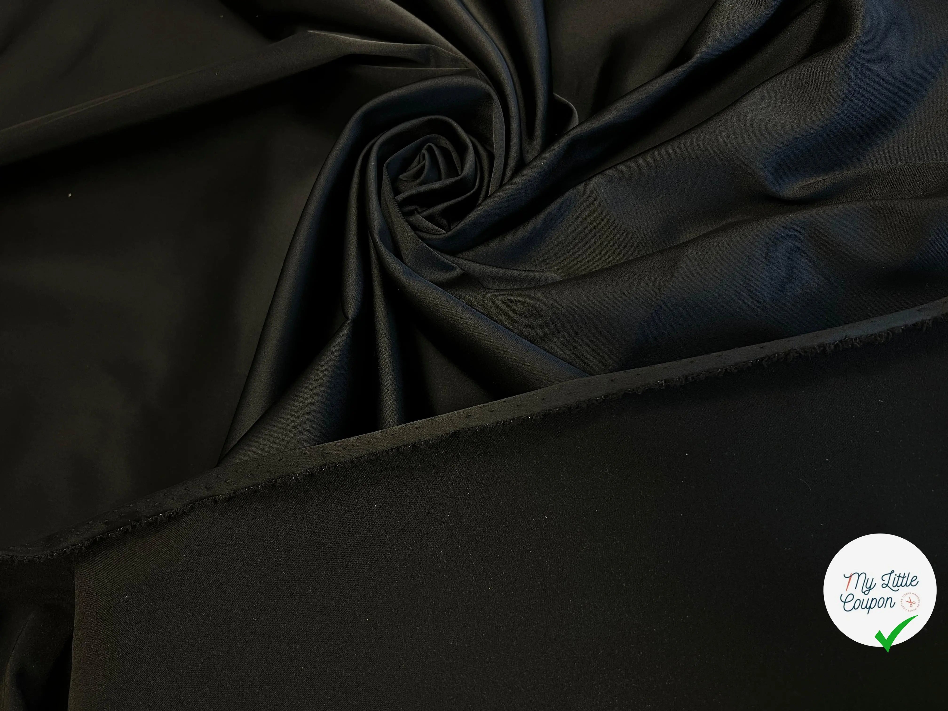 SATIN EXTENSIBLE GREENCEL LYONNAIS NOIR - coupon de 3 mètres - My Little Coupon - tissu - coudre