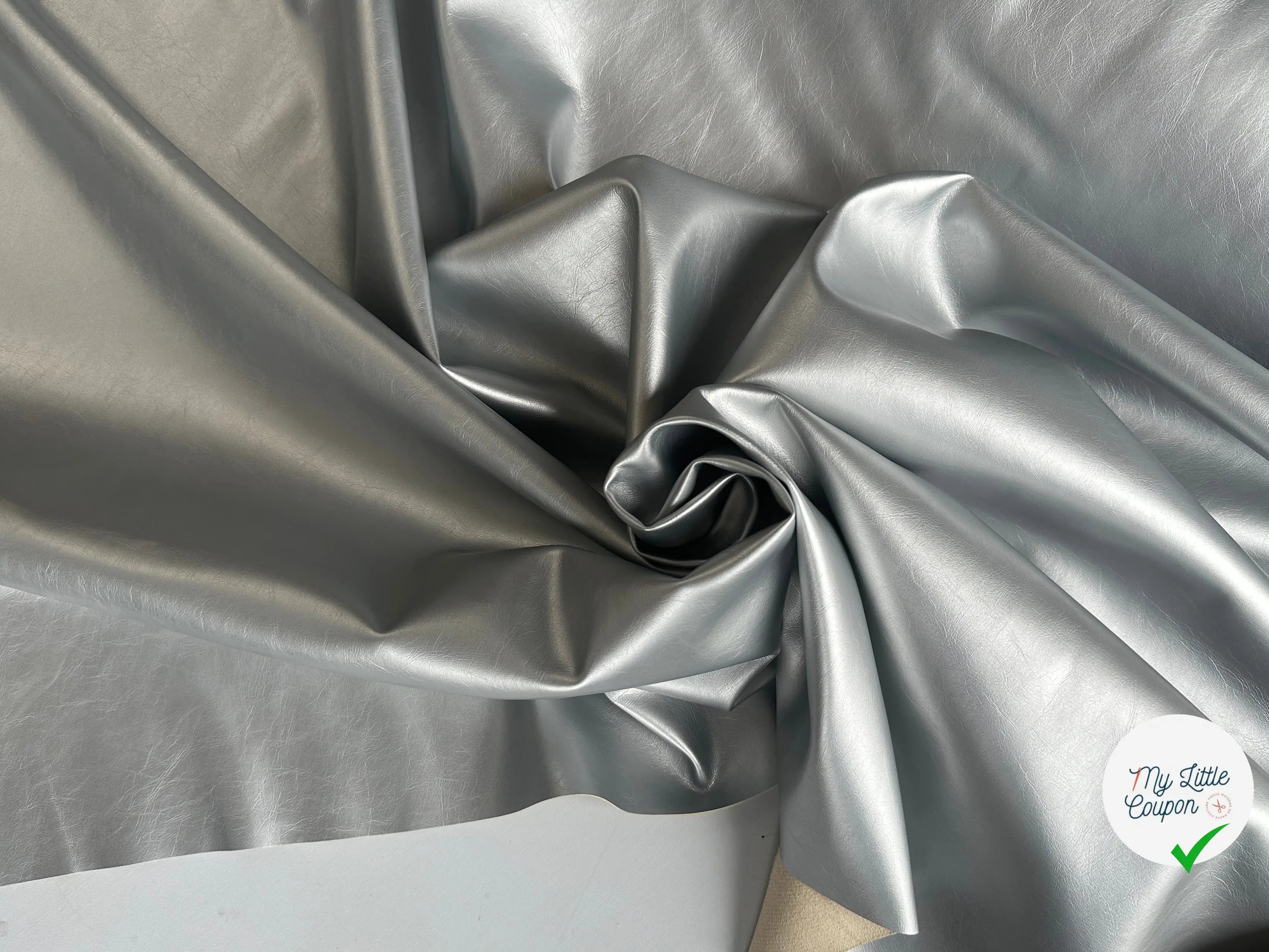 SATIN FAUX CUIR ENVERS TOUT DOUX ARGENT MLC INTERN