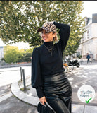 SATIN FAUX CUIR ENVERS TOUT DOUX NOIR MLC INTERN