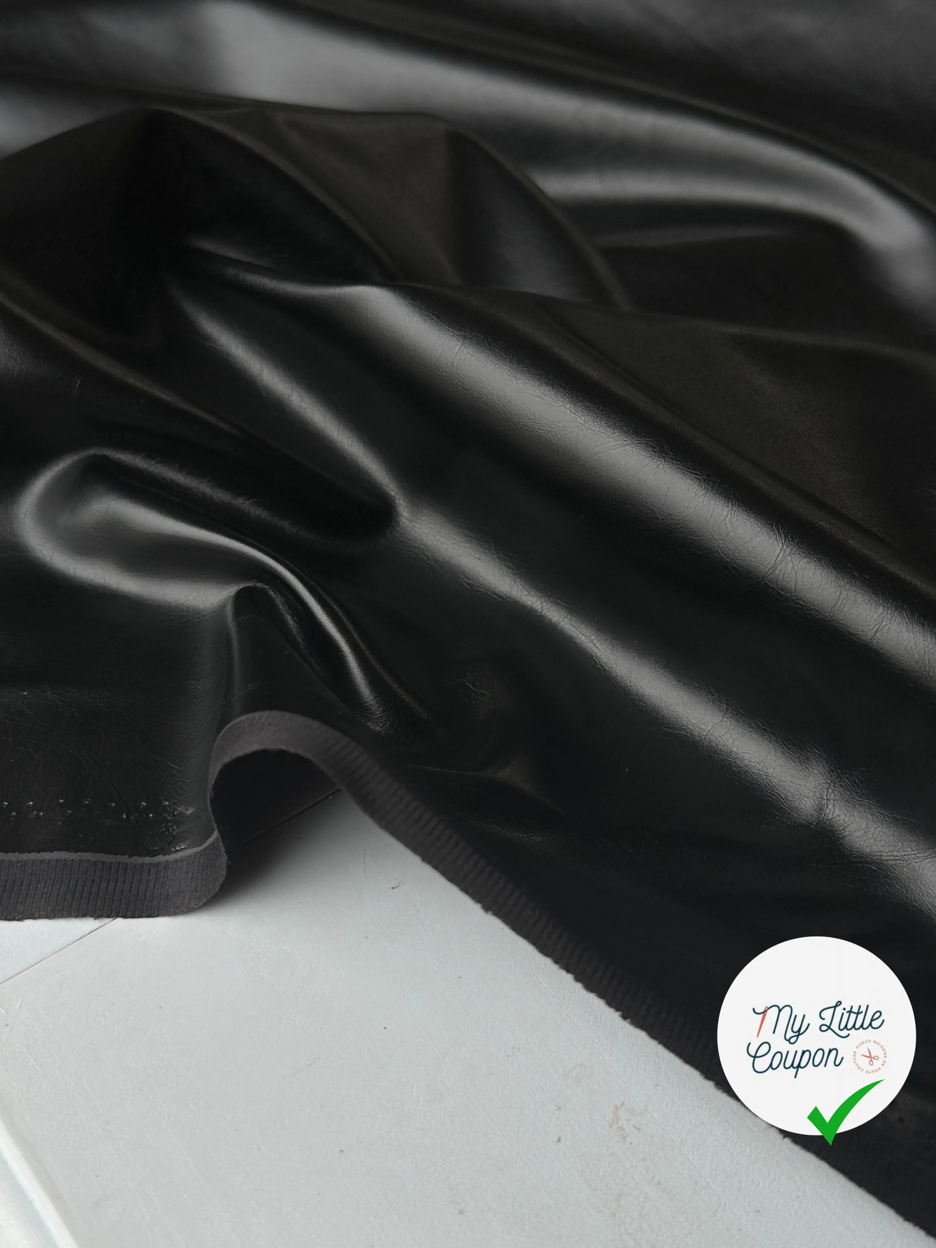 SATIN FAUX CUIR ENVERS TOUT DOUX NOIR MLC INTERN