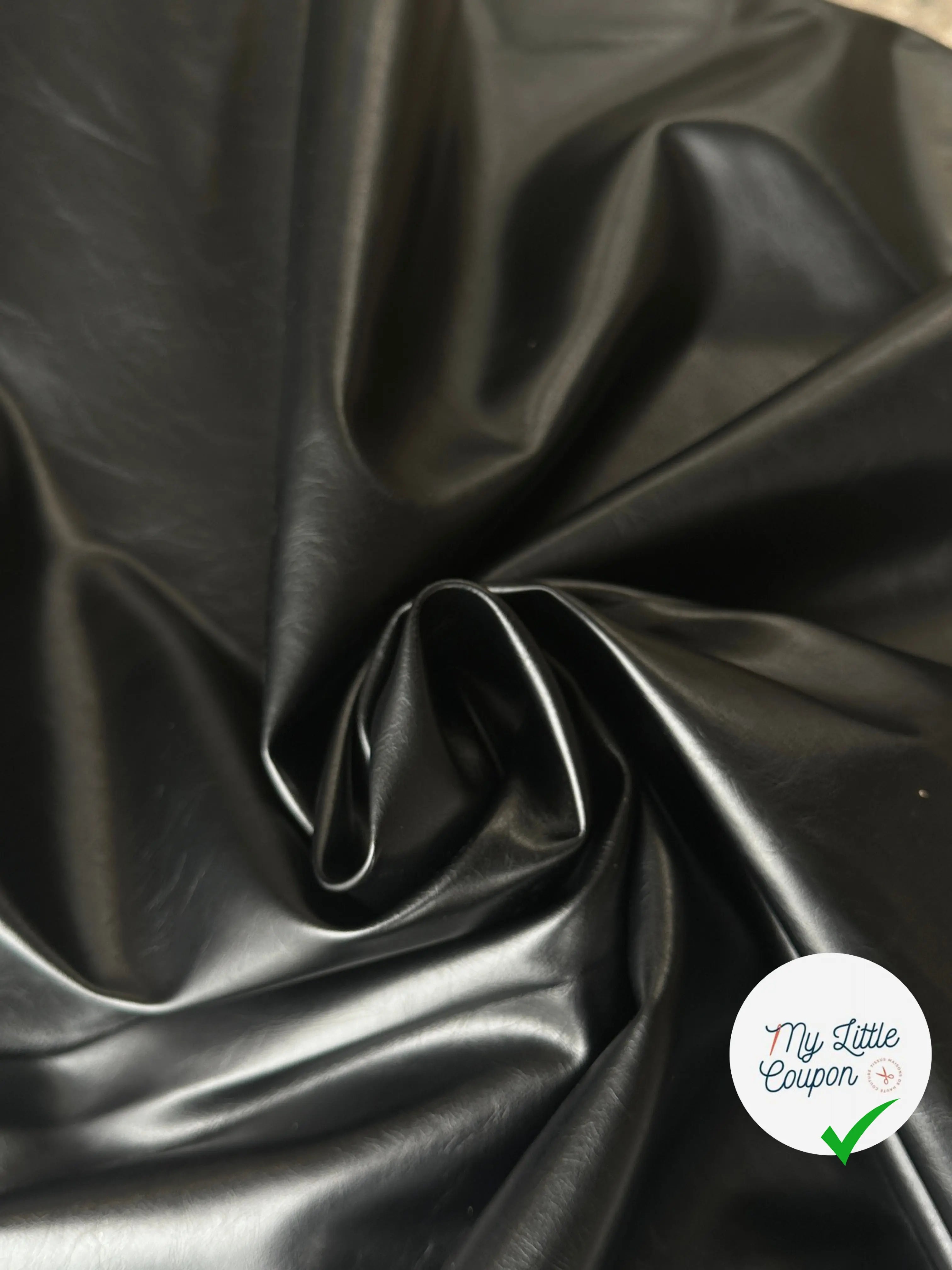 SATIN FAUX CUIR ENVERS TOUT DOUX NOIR MLC INTERN