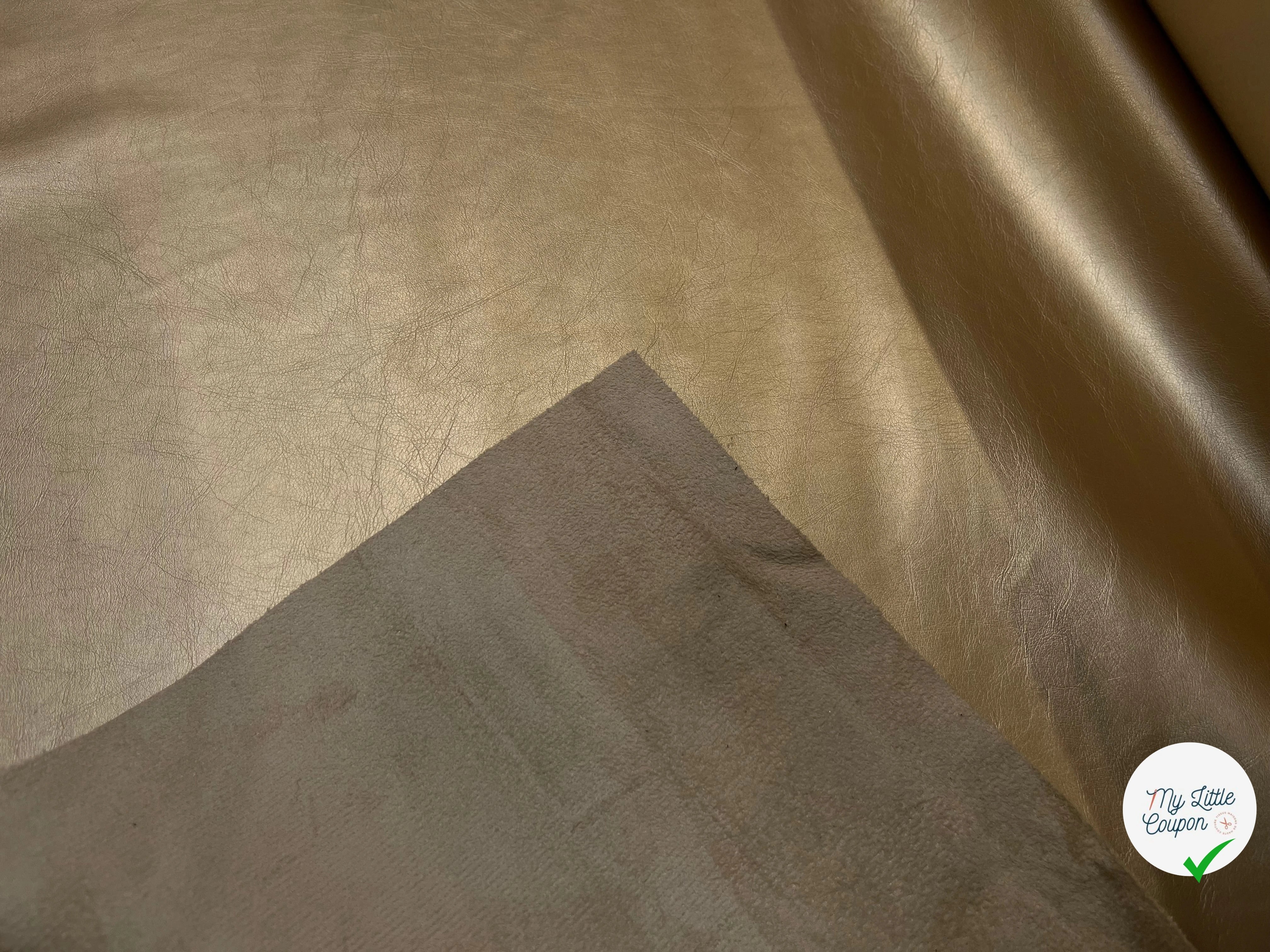 SATIN FAUX CUIR GOLD ENVERS TOUT DOUX BEIGE - My Little Coupon