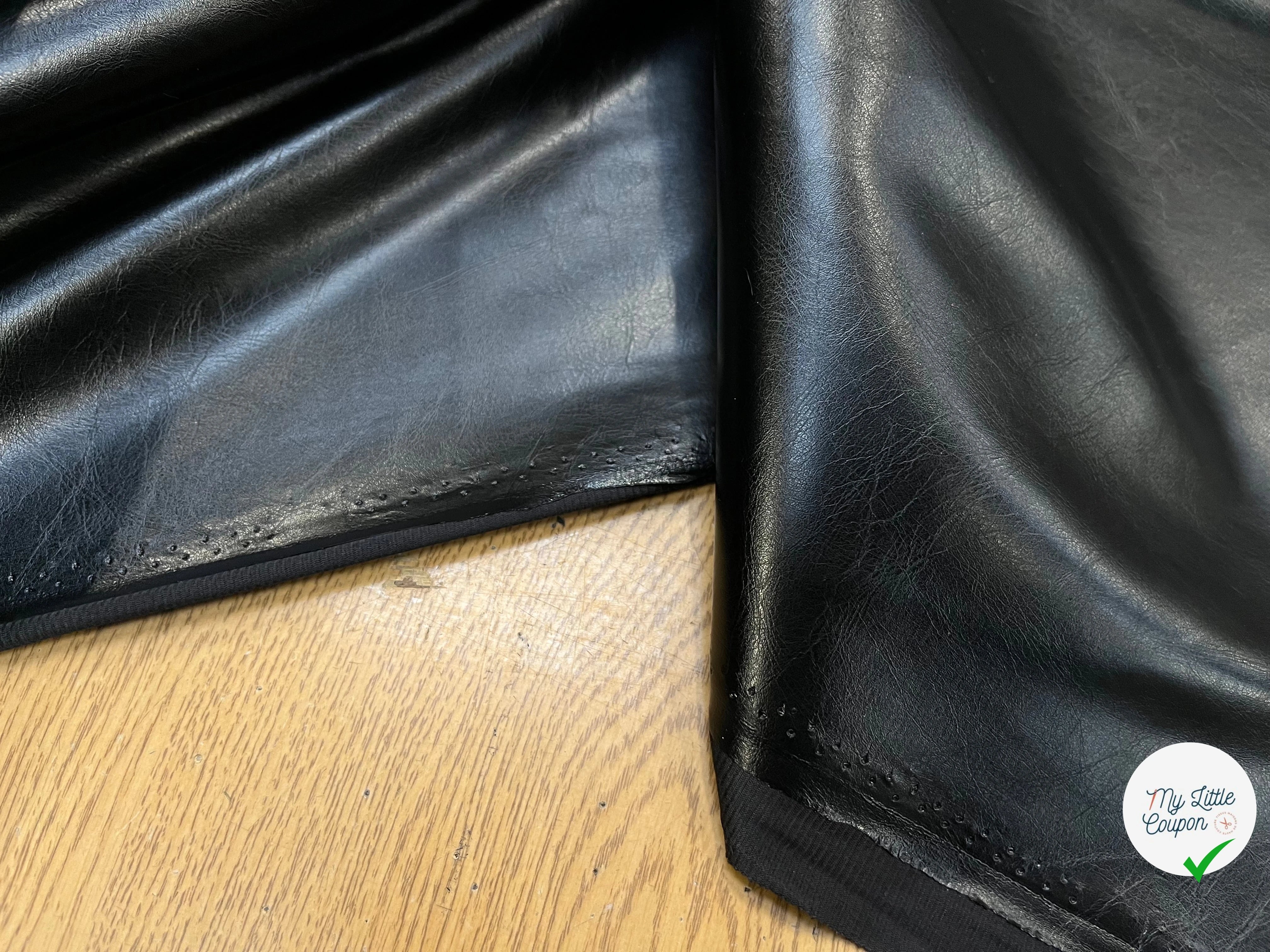 SATIN FAUX CUIR NOIR ENVERS TOUT DOUX NOIR - My Little Coupon