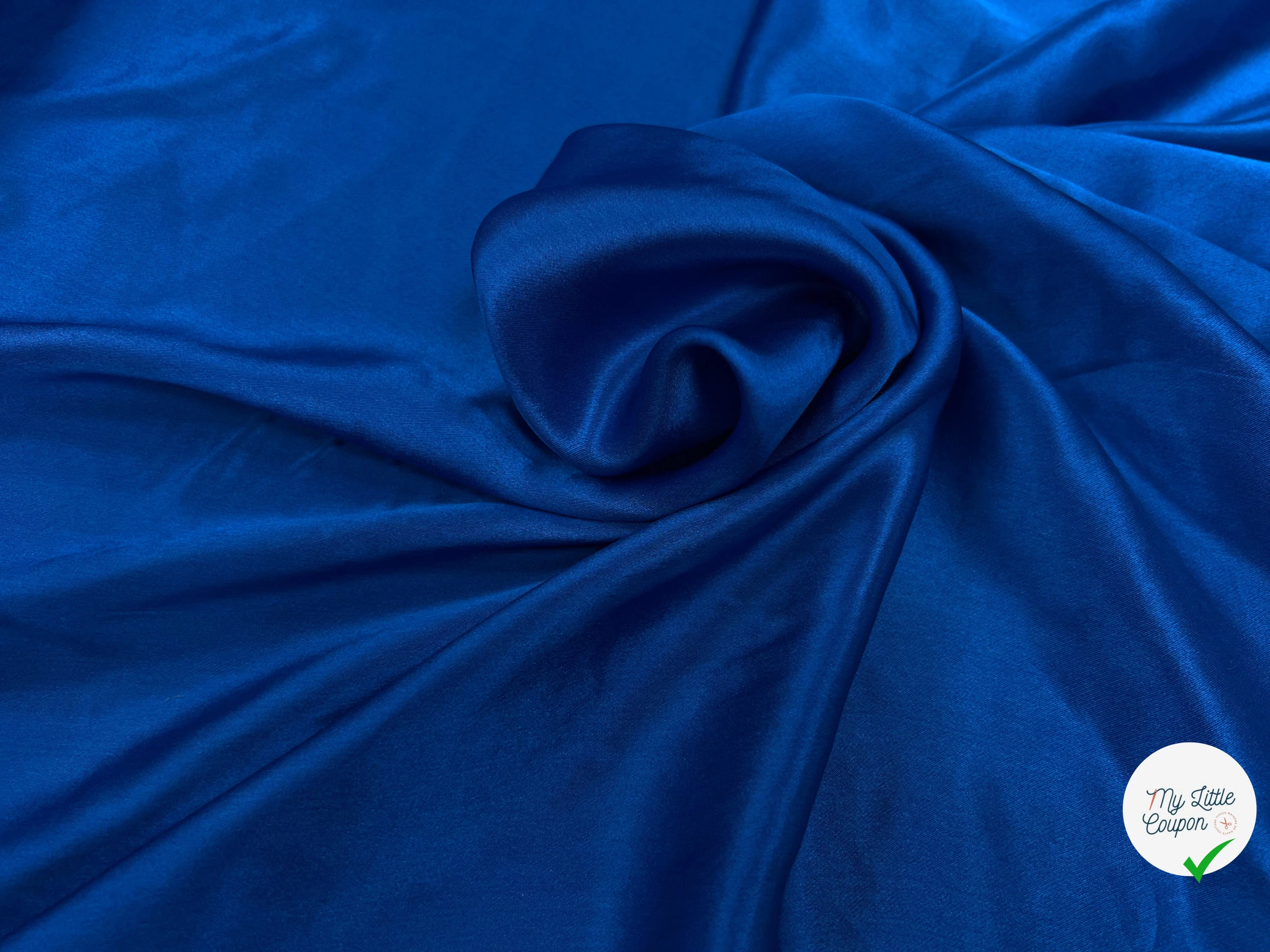 SATIN FLUIDE BLEU POLYESTER 150CM - My Little Coupon