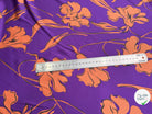 SATIN FLUIDE FOND VIOLET FLORAUX CARAMEL - My Little Coupon