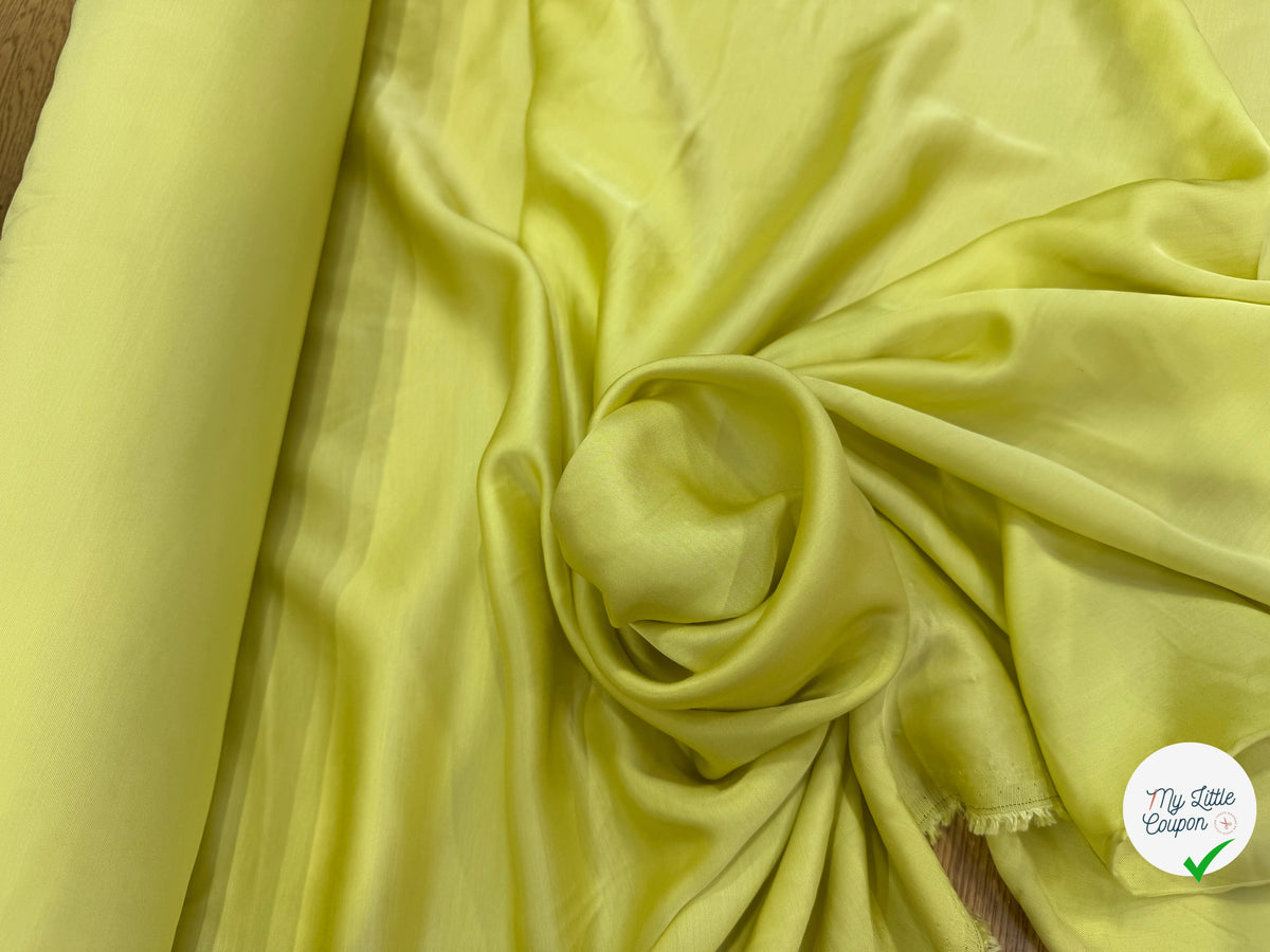 SATIN FLUIDE JAUNE LEMON 100% VISCOSE FROIDE TOUCHER AGRÉABLE - My Little Coupon
