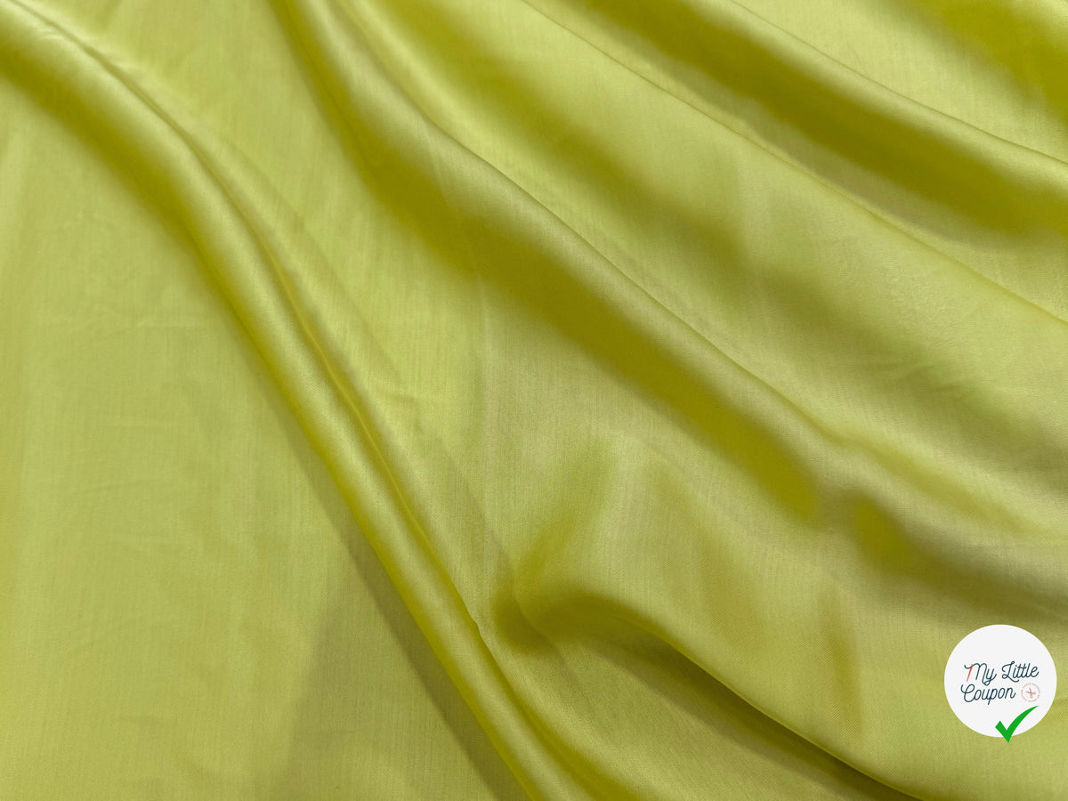 SATIN FLUIDE JAUNE LEMON 100% VISCOSE FROIDE TOUCHER AGRÉABLE - My Little Coupon