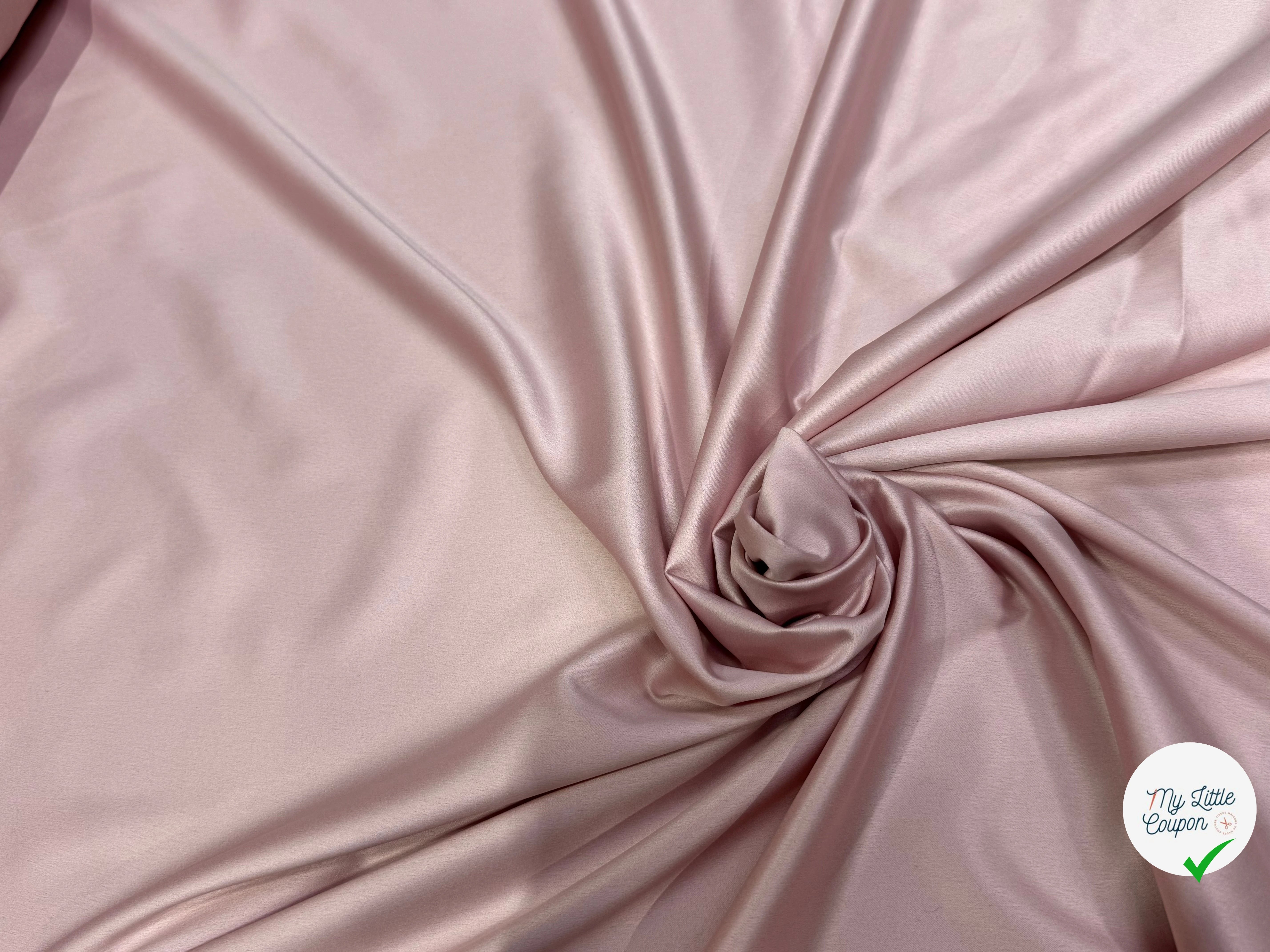 SATIN FLUIDE LÉGÈREMENT STRETCH VIEUX ROSE - My Little Coupon