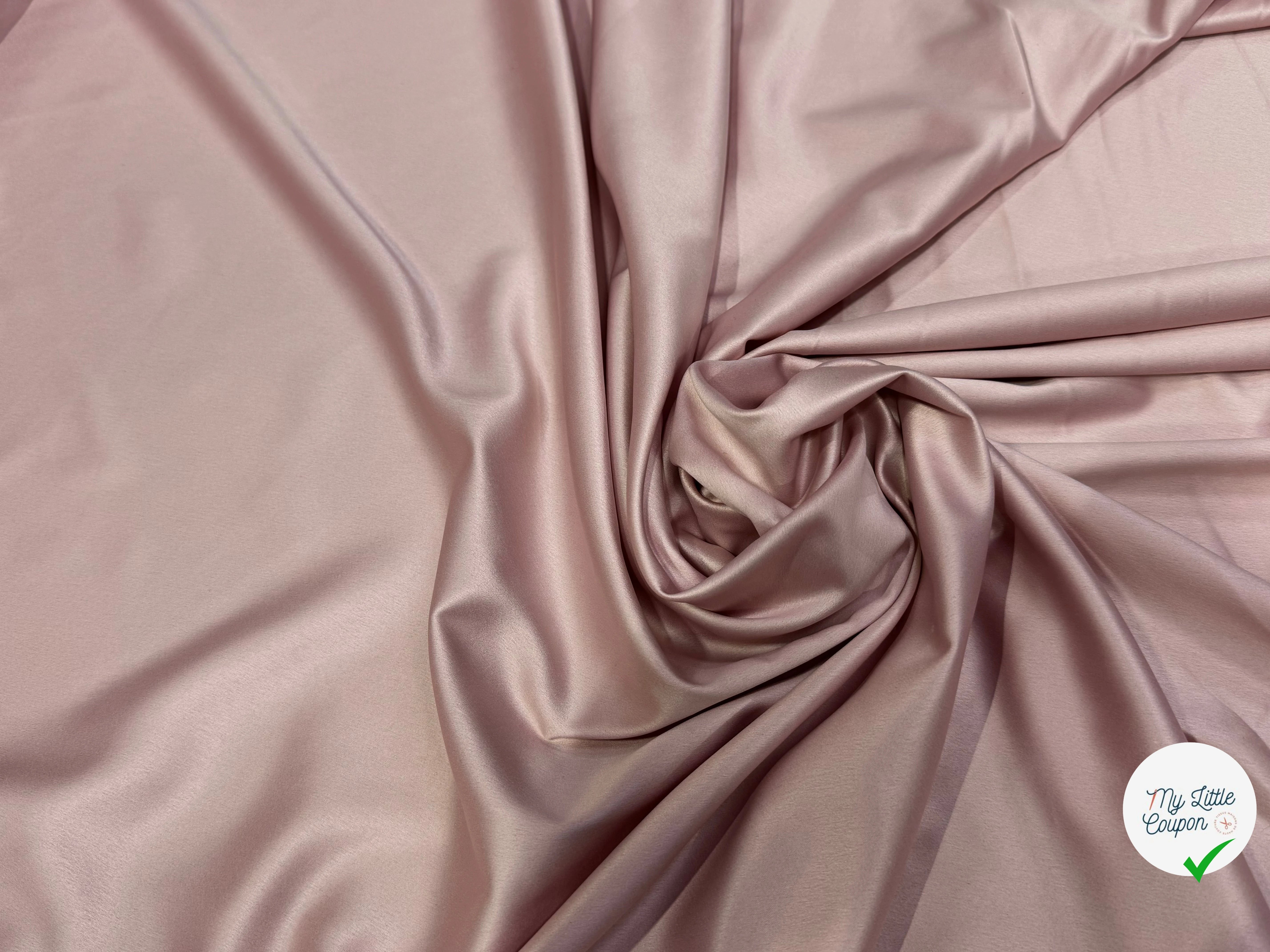 SATIN FLUIDE LÉGÈREMENT STRETCH VIEUX ROSE - My Little Coupon