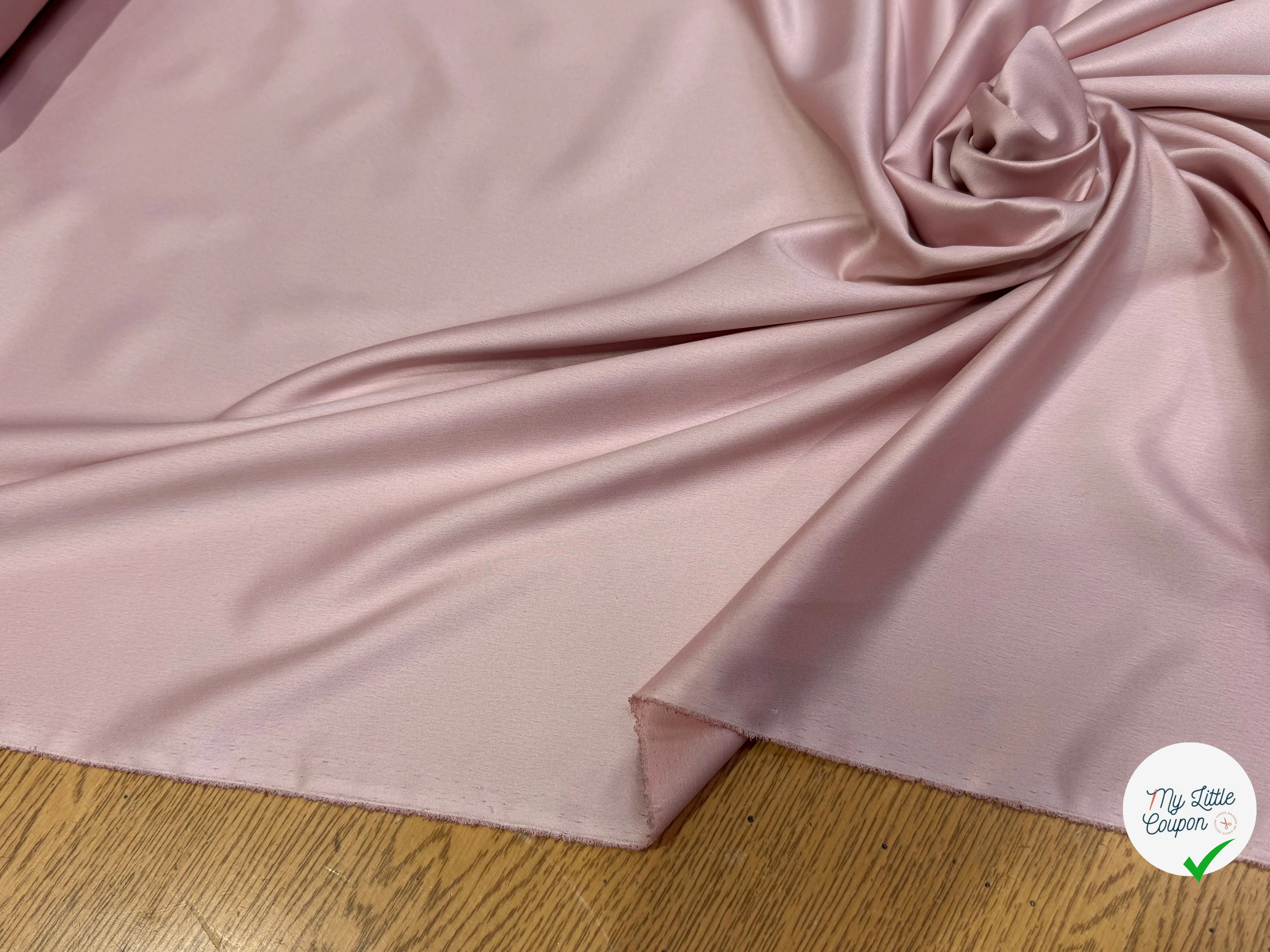 SATIN FLUIDE LÉGÈREMENT STRETCH VIEUX ROSE - My Little Coupon