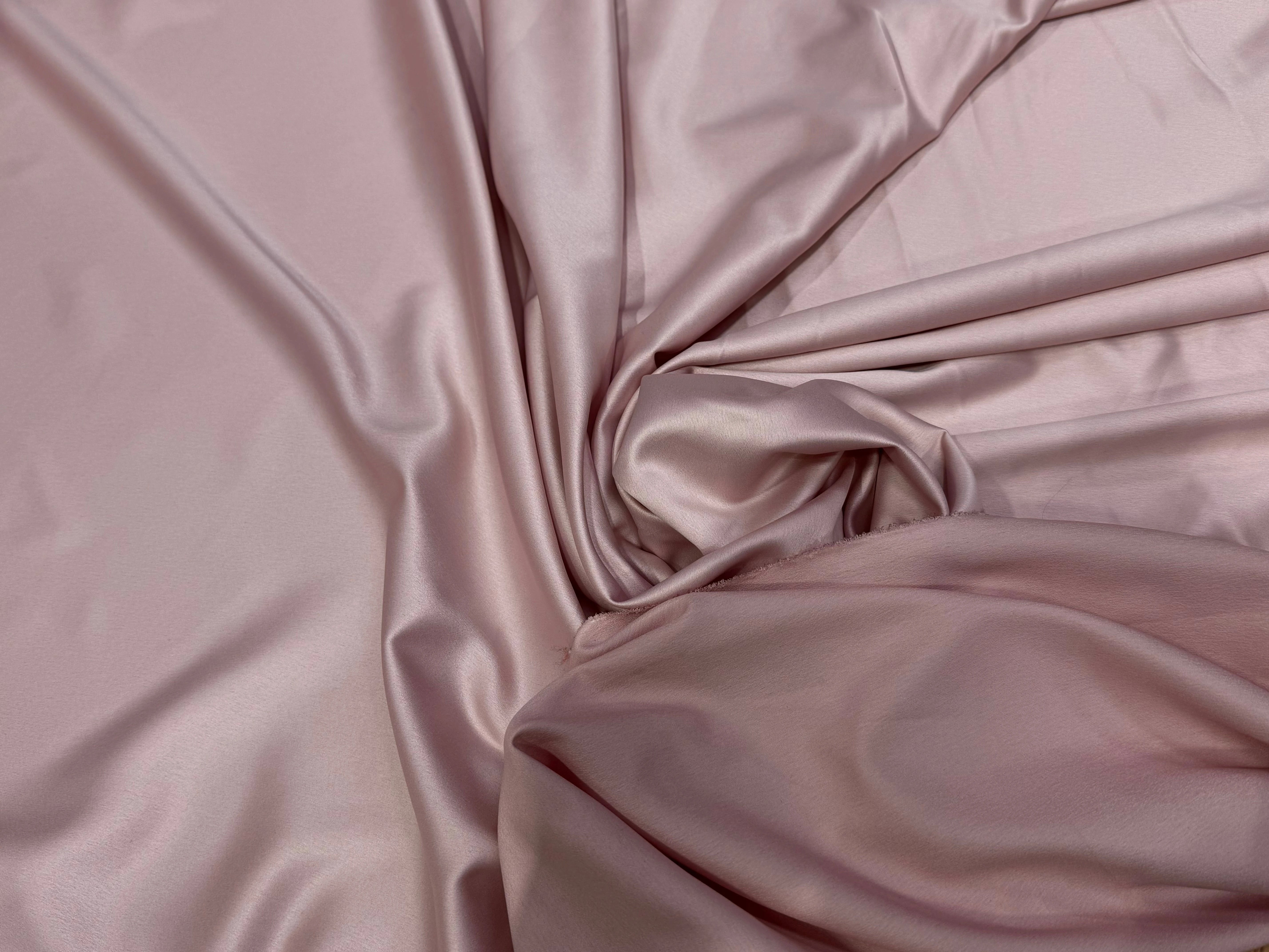 SATIN FLUIDE LÉGÈREMENT STRETCH VIEUX ROSE - My Little Coupon