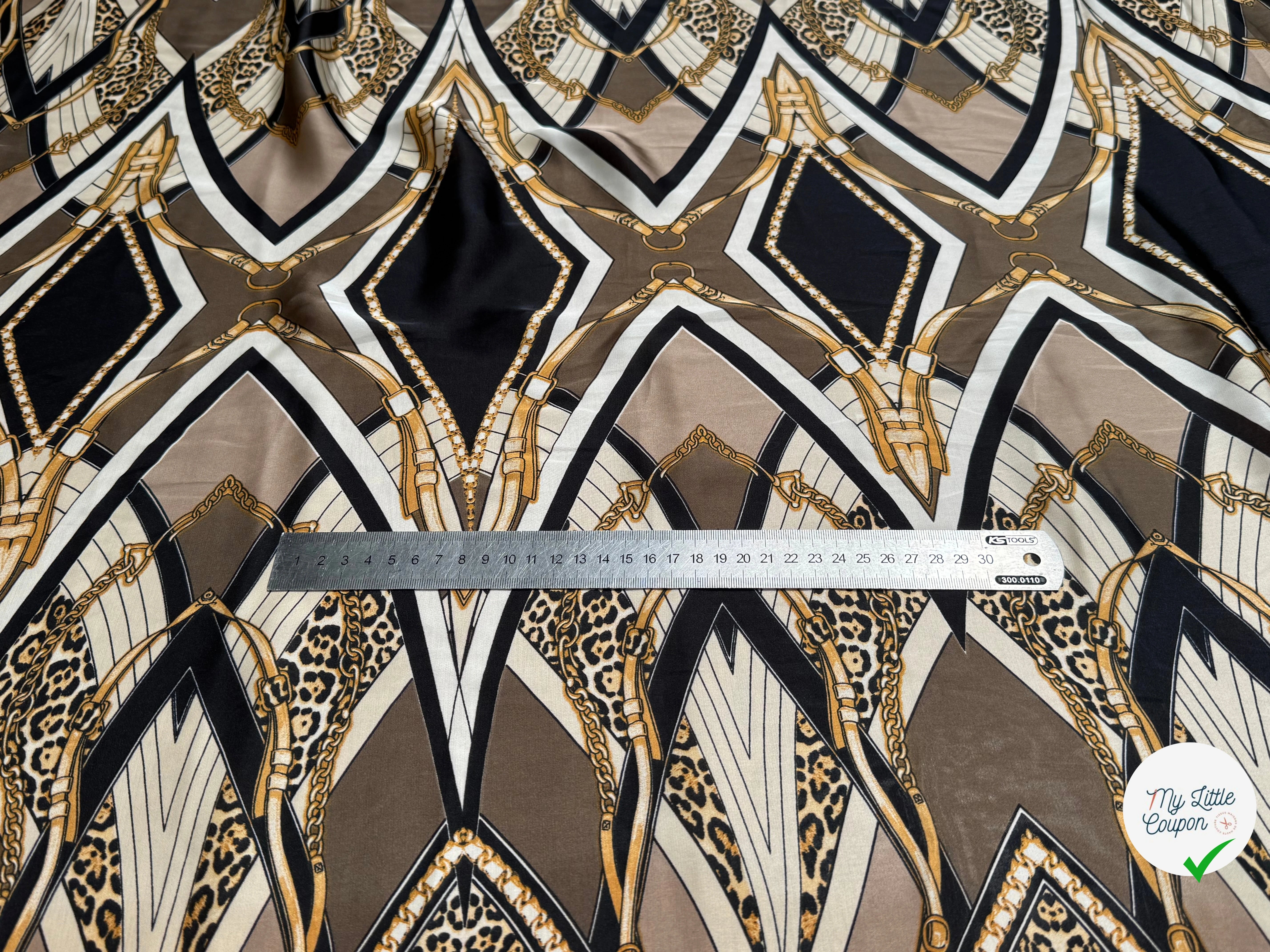 SATIN FLUIDE STYLE BAROQUE MARRON DORÉ - My Little Coupon