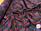 SATIN FLUIDE ULTRA BEAU À GROSSES FLEURS SUR FOND NOIR - My Little Coupon