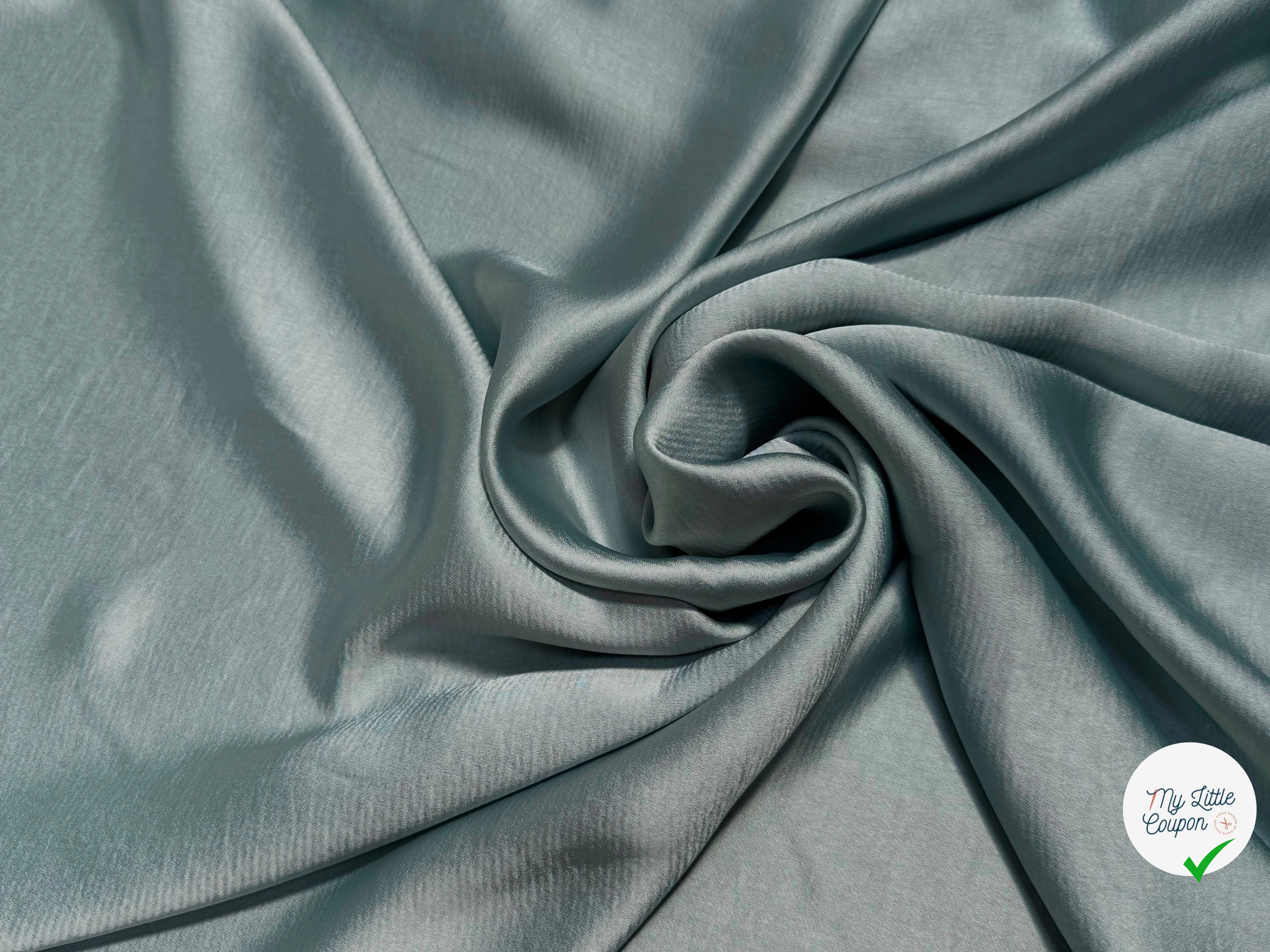 SATIN FLUIDE VERT D'EAU SUPERBE TOMBÉ - My Little Coupon